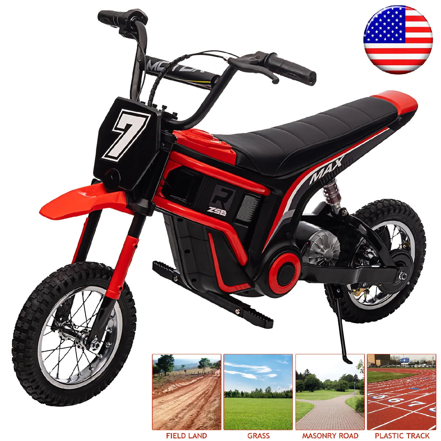 24V Electric Kids Off-Road Dirt Bike Motocross Motorcycle Toy - Image 24