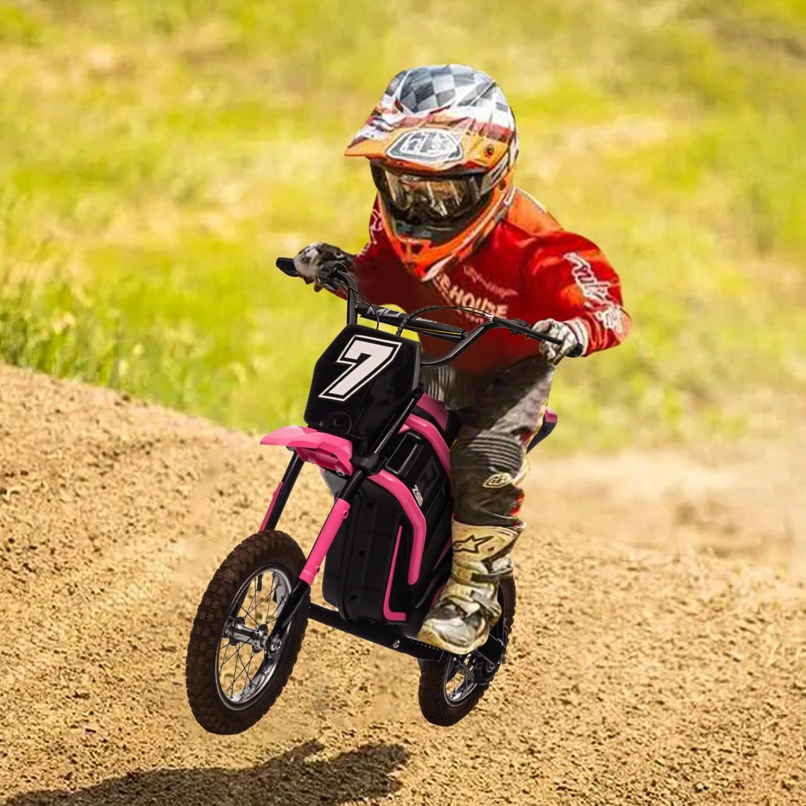 24V Electric Kids Off-Road Dirt Bike Motocross Motorcycle Toy - Image 9