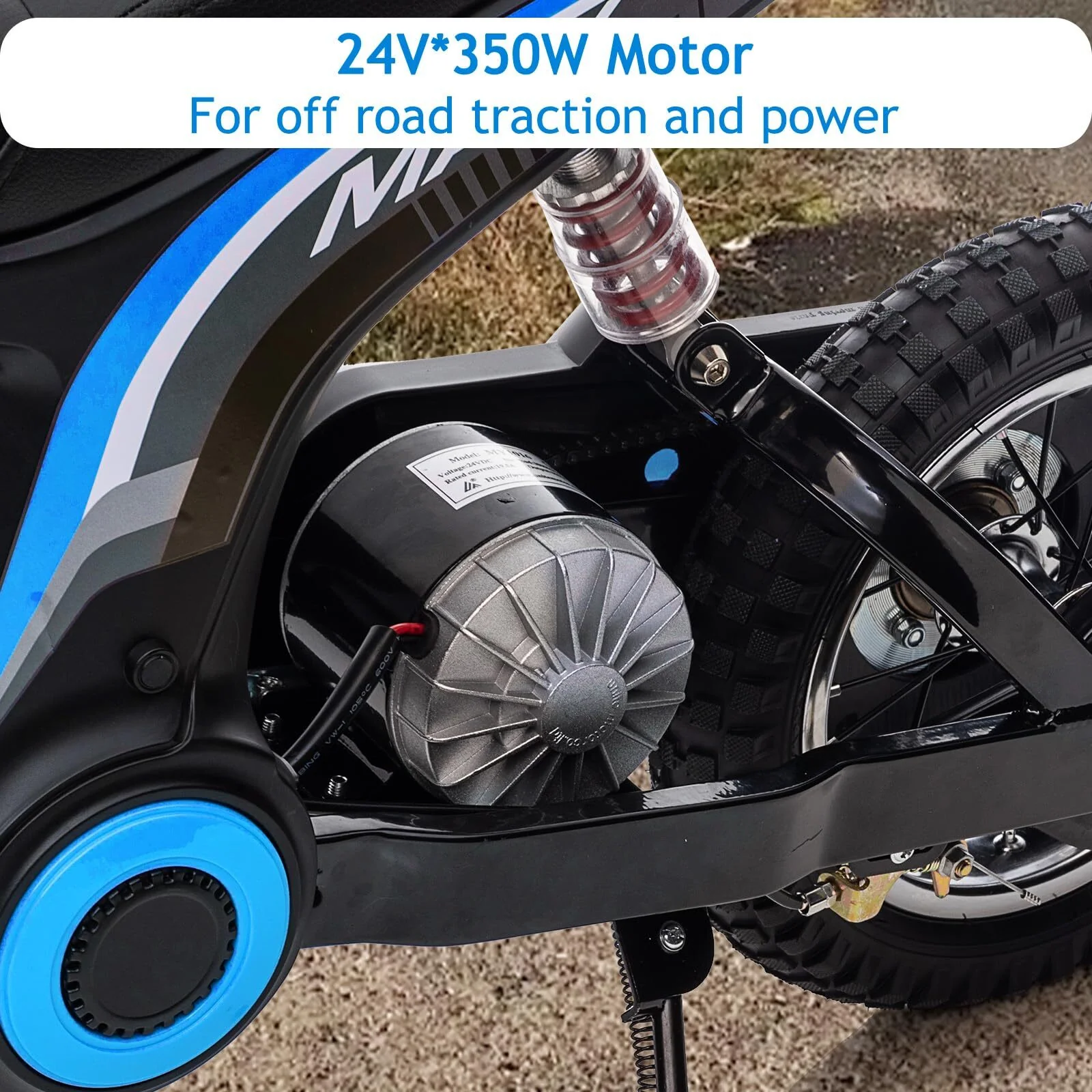 Kids Electric Ride-On Dirt Bike 350W Motor 24V Battery Up to 14.29 MPH - Image 7