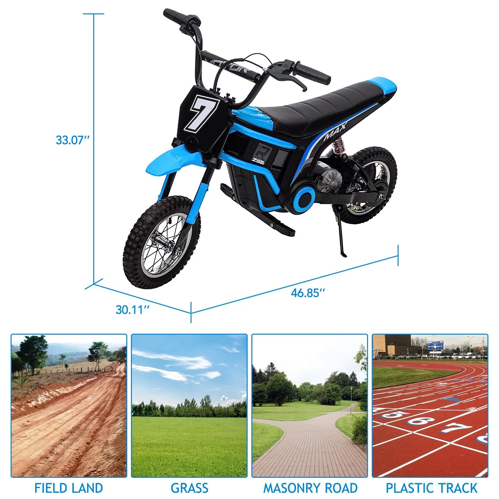 Kids Electric Ride-On Dirt Bike 350W Motor 24V Battery Up to 14 MPH for Ages 8 - Image 10