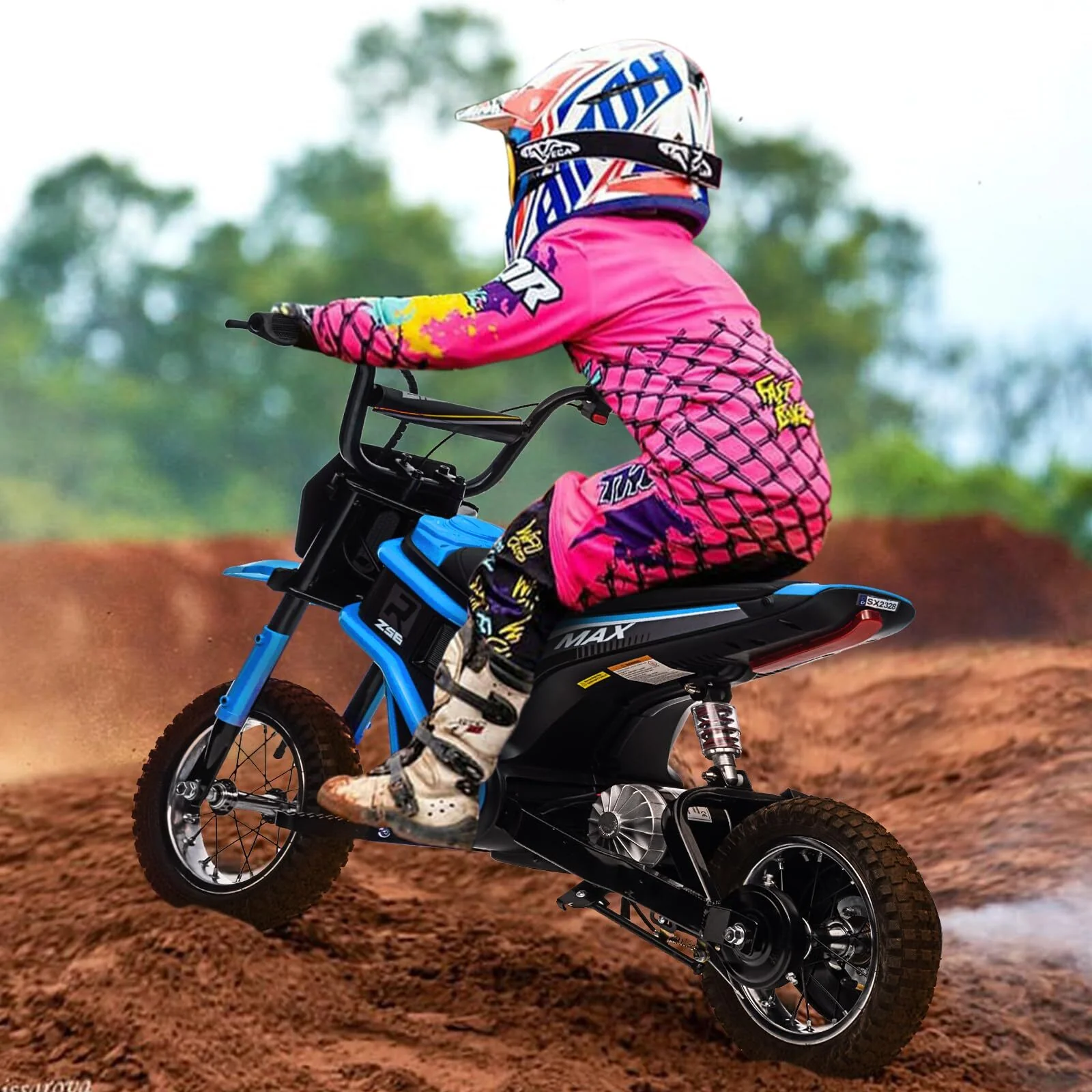 Kids Electric Ride-On Dirt Bike 350W Motor 24V Battery Up to 14 MPH for Ages 8 - Image 6