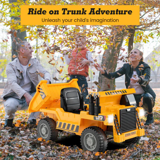 Electric Green Ride-On Dump Truck with Functional Dump Bed for Kids - Image 10