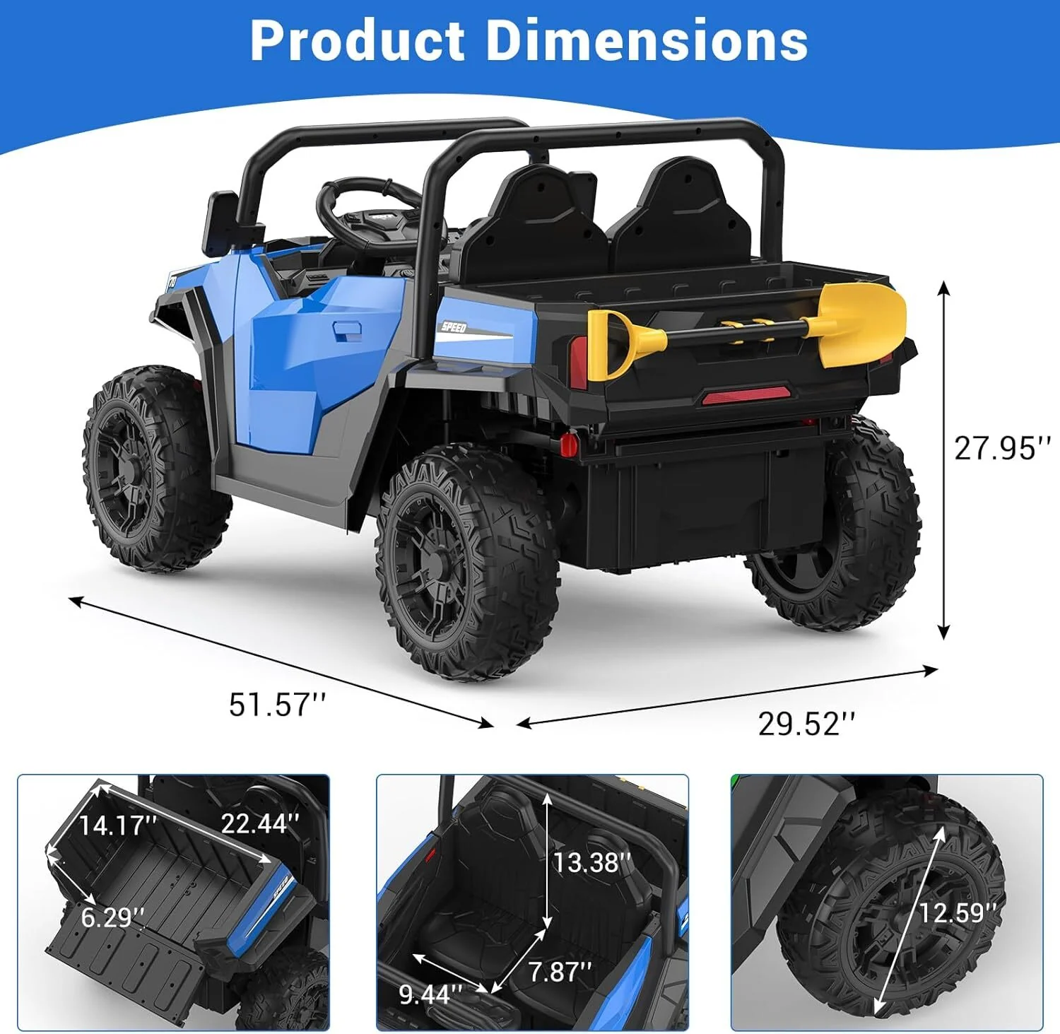 24V Kids Ride-On Electric Dump Truck with Functional Dump Bed and Extra Shovel Toy - Image 14