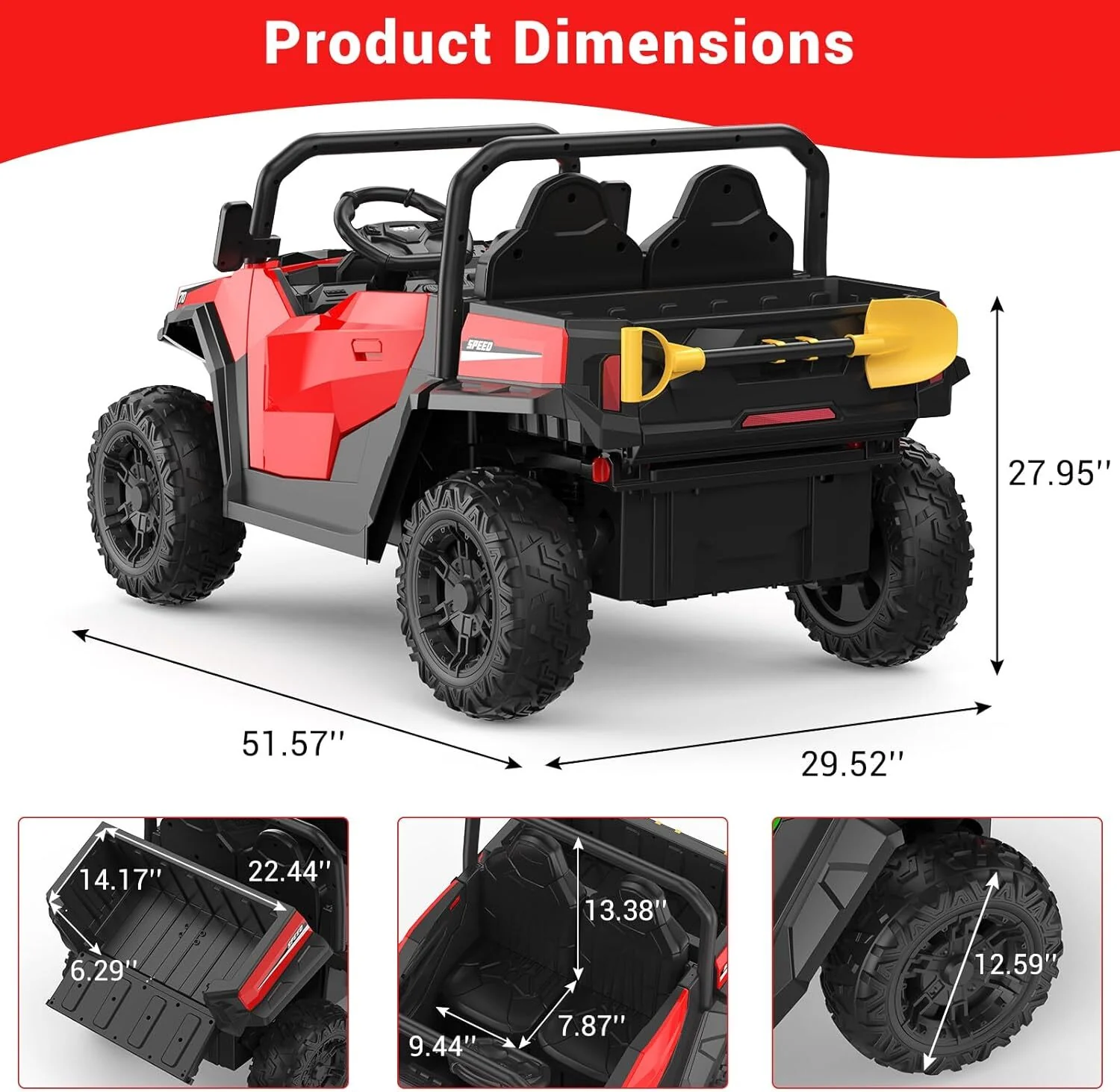 24V Kids Ride-On Electric Dump Truck with Functional Dump Bed and Extra Shovel Toy - Image 22