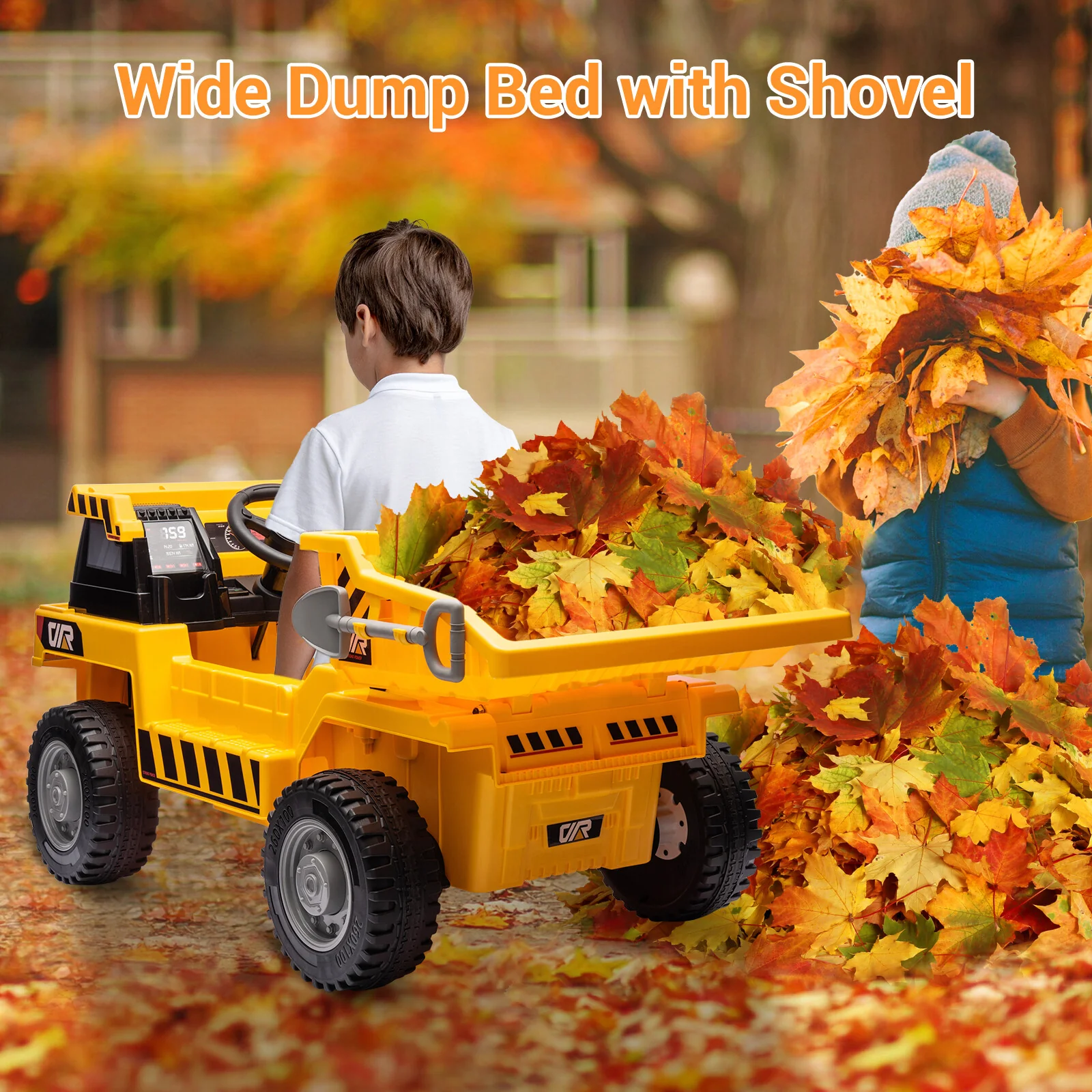 12V Electric Ride-On Kids RC Dump Truck Construction Tractor with Bucket - Image 9