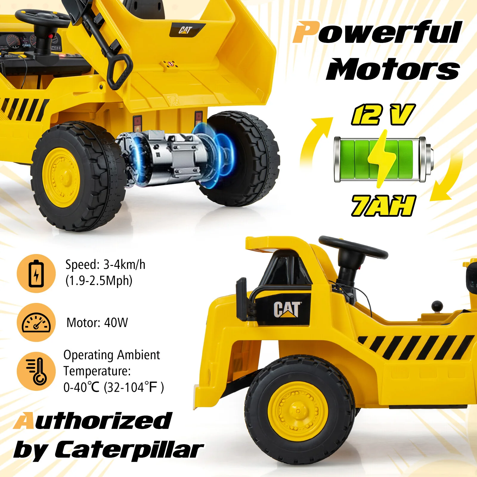 Kids Ride-On Dump Truck with Working Megaphone Sand Shovel and 2.4G Remote Control - Image 8