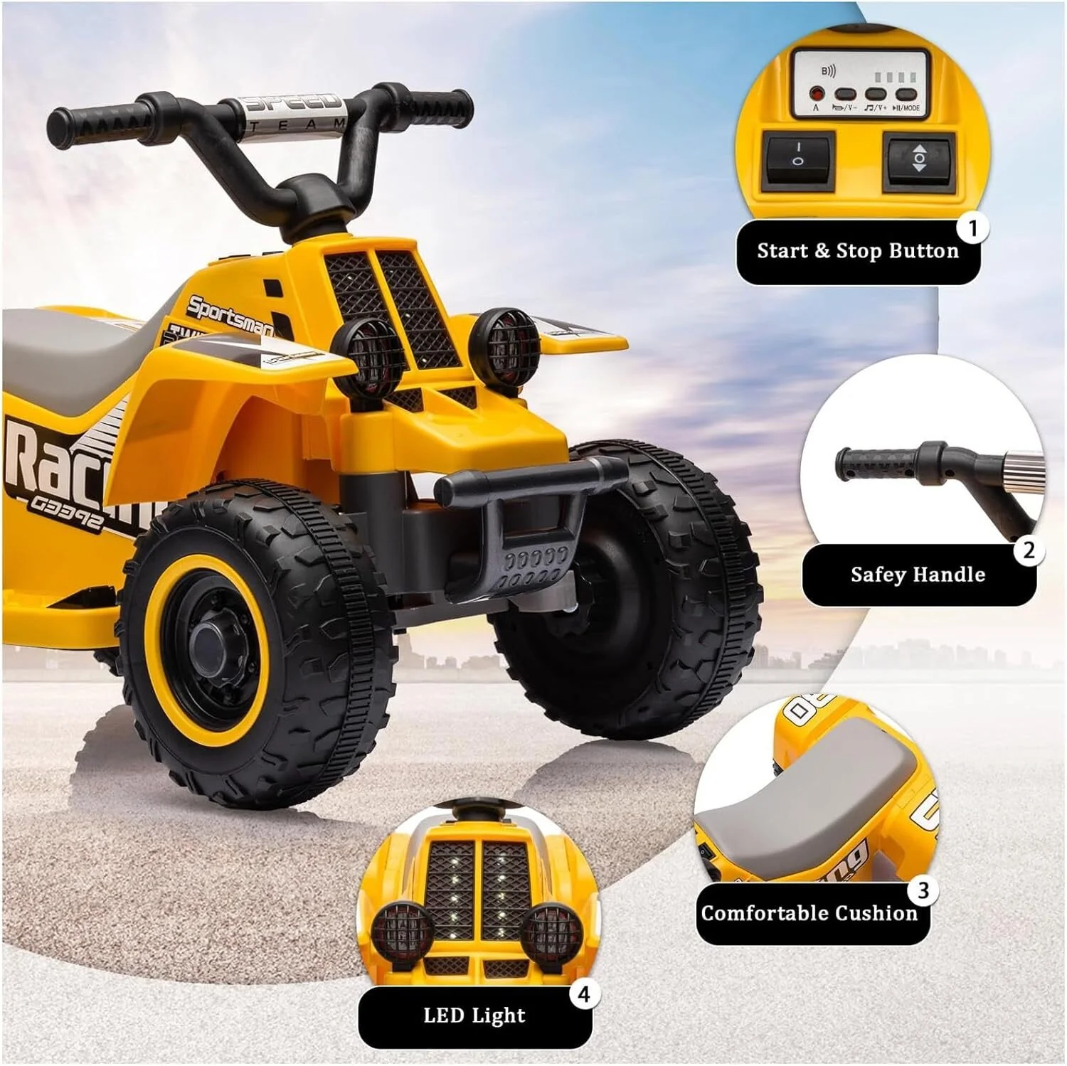 Electric Kids Ride-On ATV Quad Bike Battery Powered with 2 Speeds - Image 2
