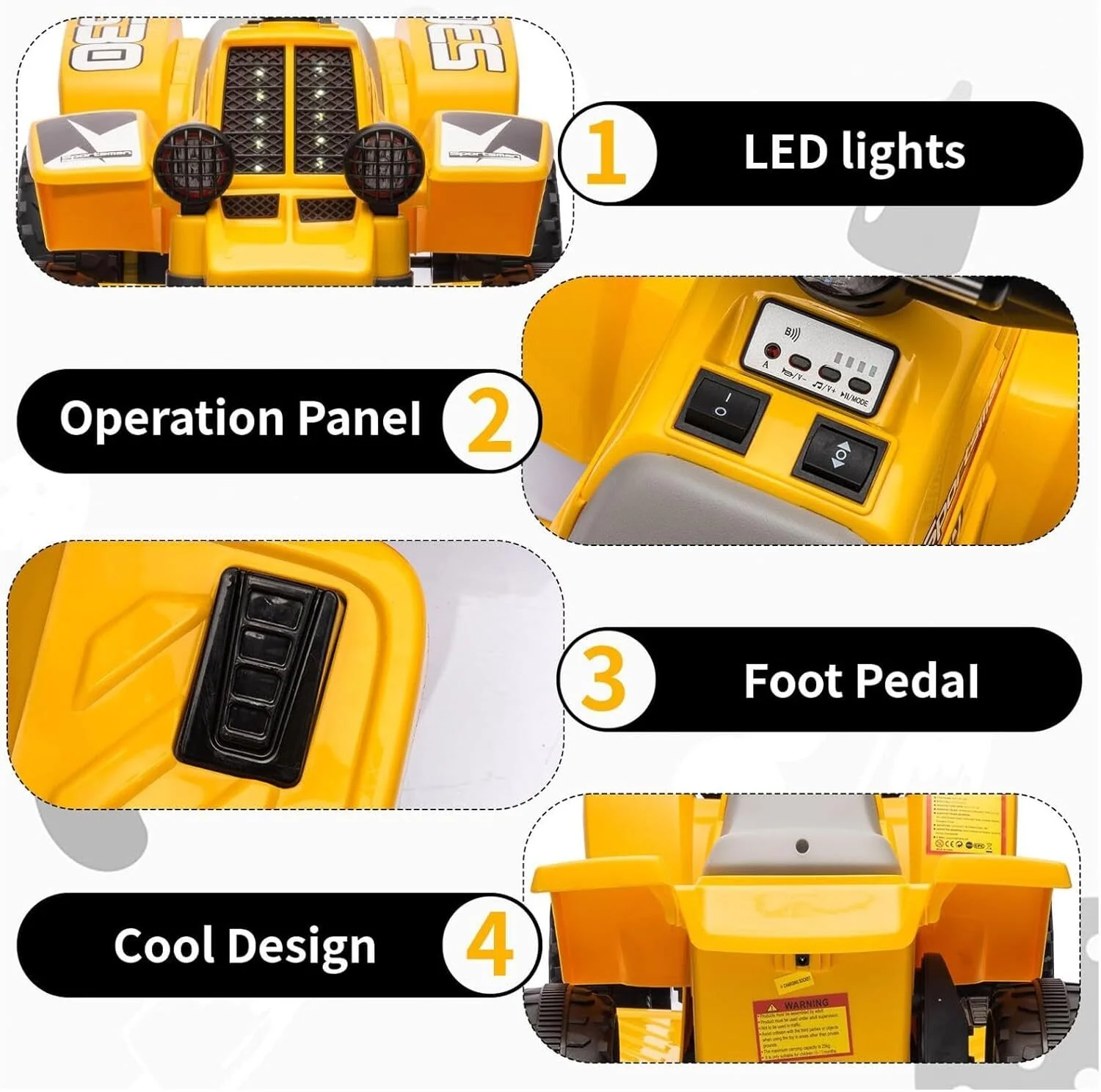 Electric Kids Ride-On ATV Quad Bike Battery Powered with 2 Speeds - Image 6