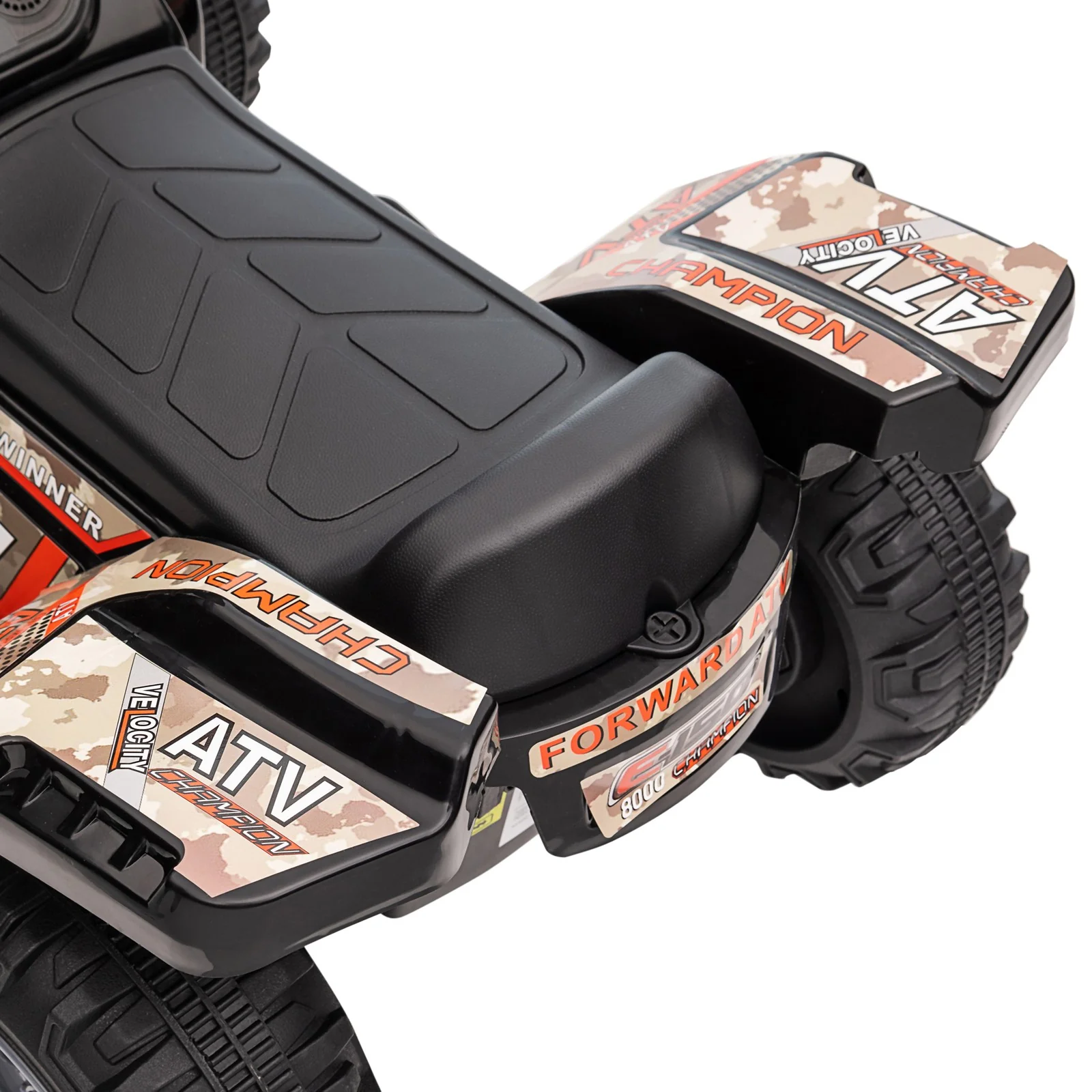 Electric Kids Ride-On Four-Wheeler ATV Quad with Music Black - Image 11