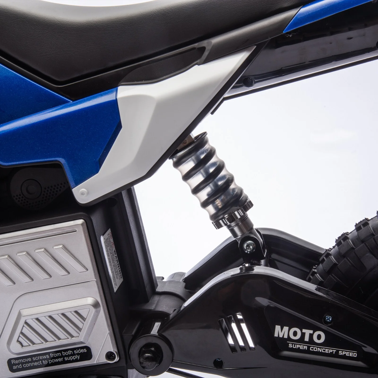 Kids Electric Motocross Ride-On Bike 24V 200W Hub Motor with Adjustable Speed Blue - Image 6