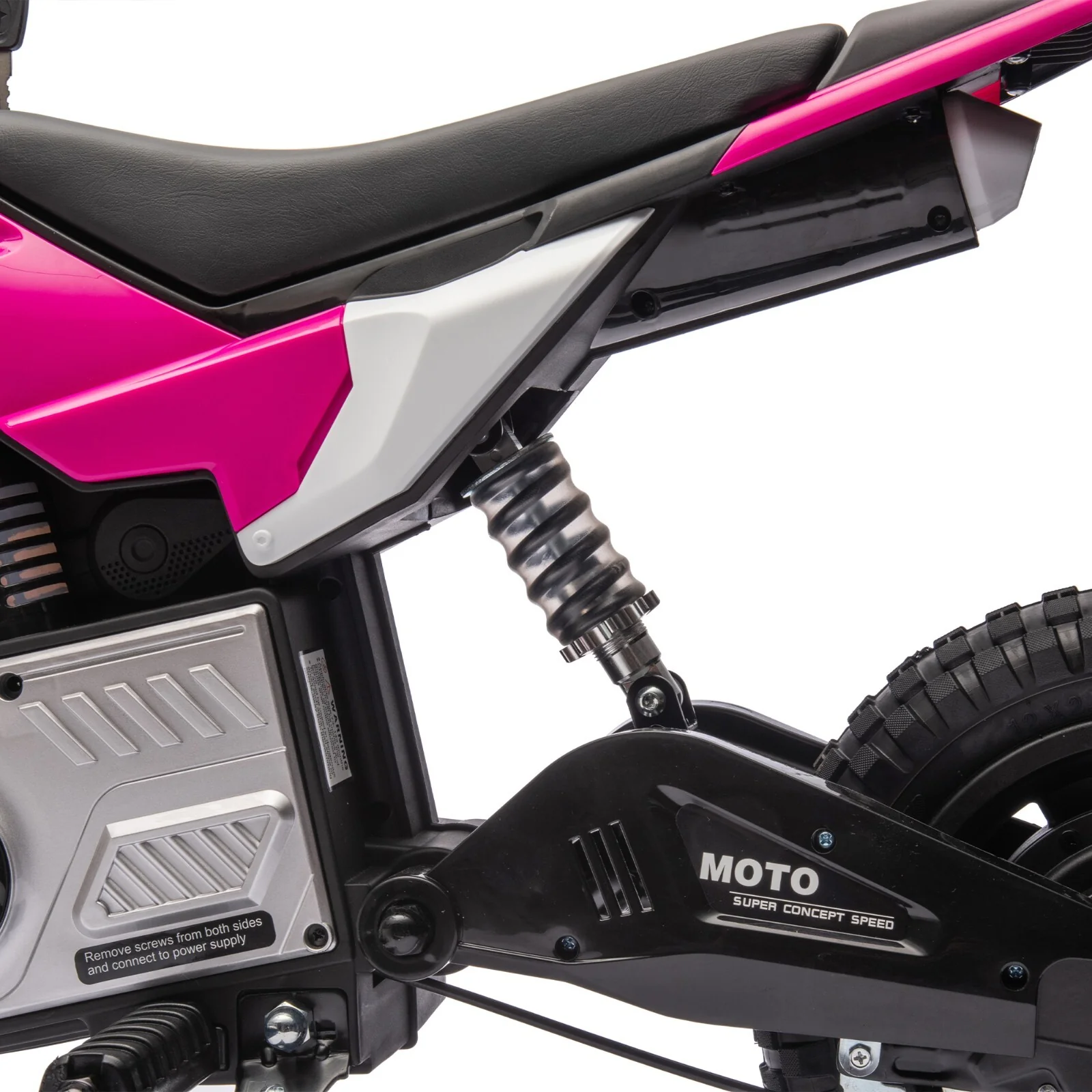 Kids Electric Motocross Ride-On Bike 24V 200W Hub Motor with Adjustable Speed Pink - Image 5