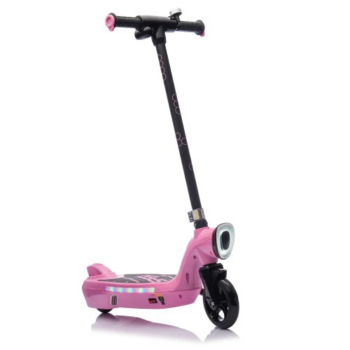 Kids Ride-On Electric Scooter with Kickstand, Bell, and Colorful LED Lights - Image 4