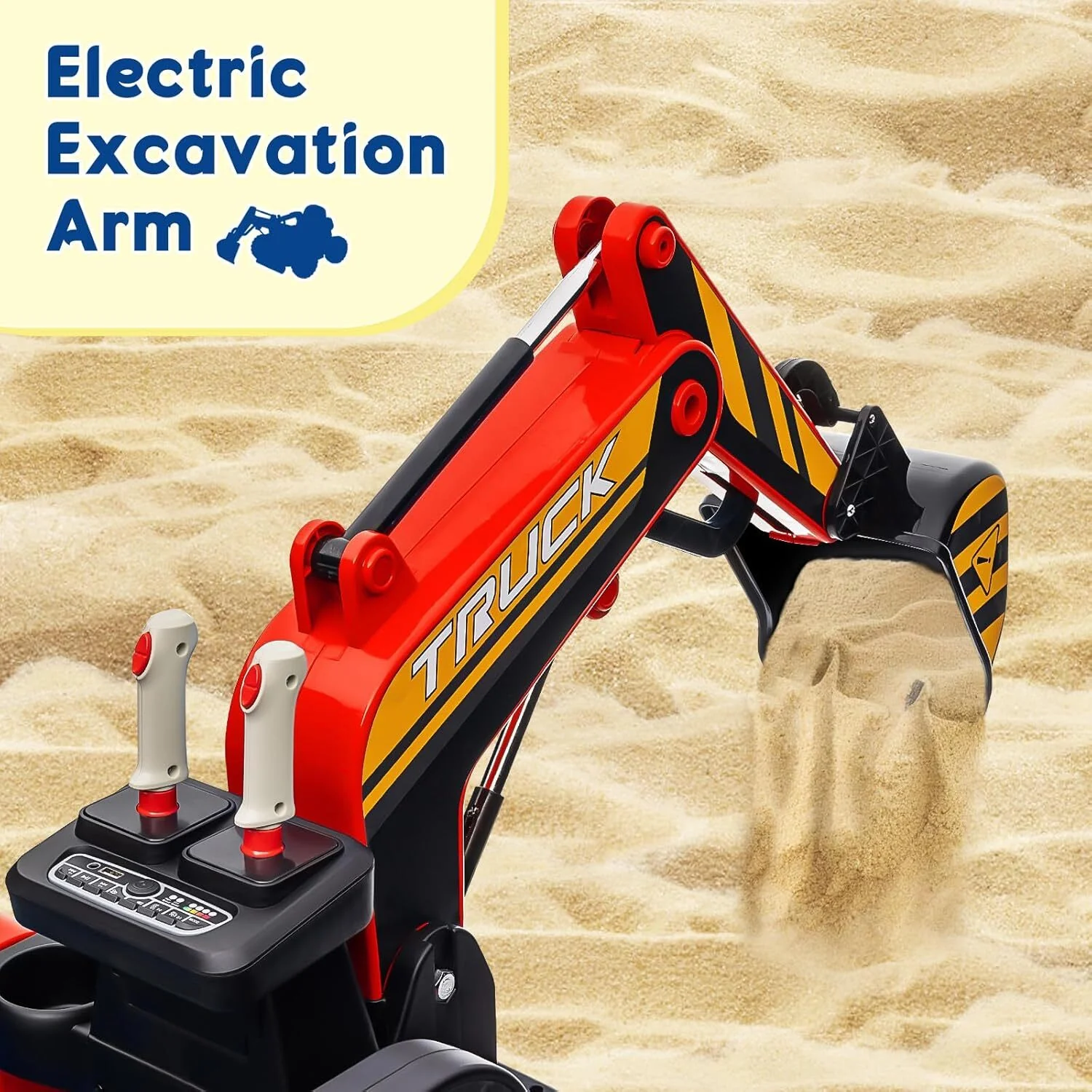 12V Kids Ride-On Excavator 4WD Battery-Powered Sand Digger with Remote Control - Image 10