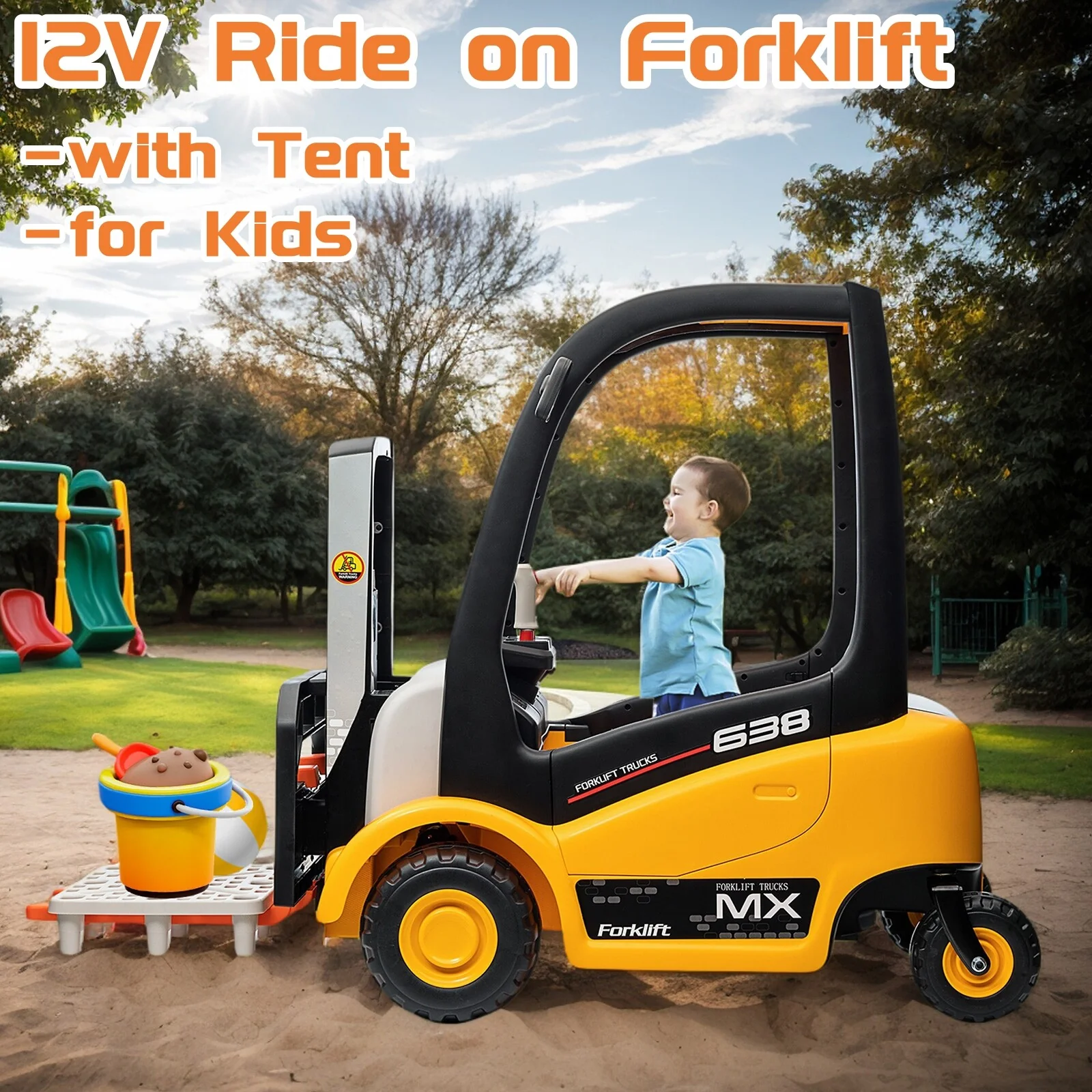 12V Electric Ride-On Excavator for Kids with Remote Control Battery-Powered Vehicle