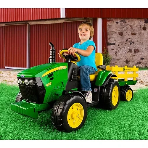 Electric Battery-Powered Ride-On Tractor and Trailer for Kids - Image 4