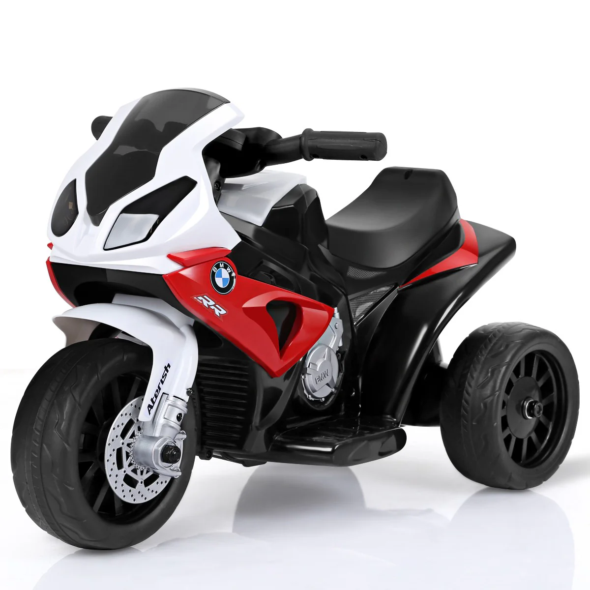 Licensed 6V Electric Kids Ride-On BMW Motorcycle with 3 Wheels, Music, and Lights - Red - Image 6