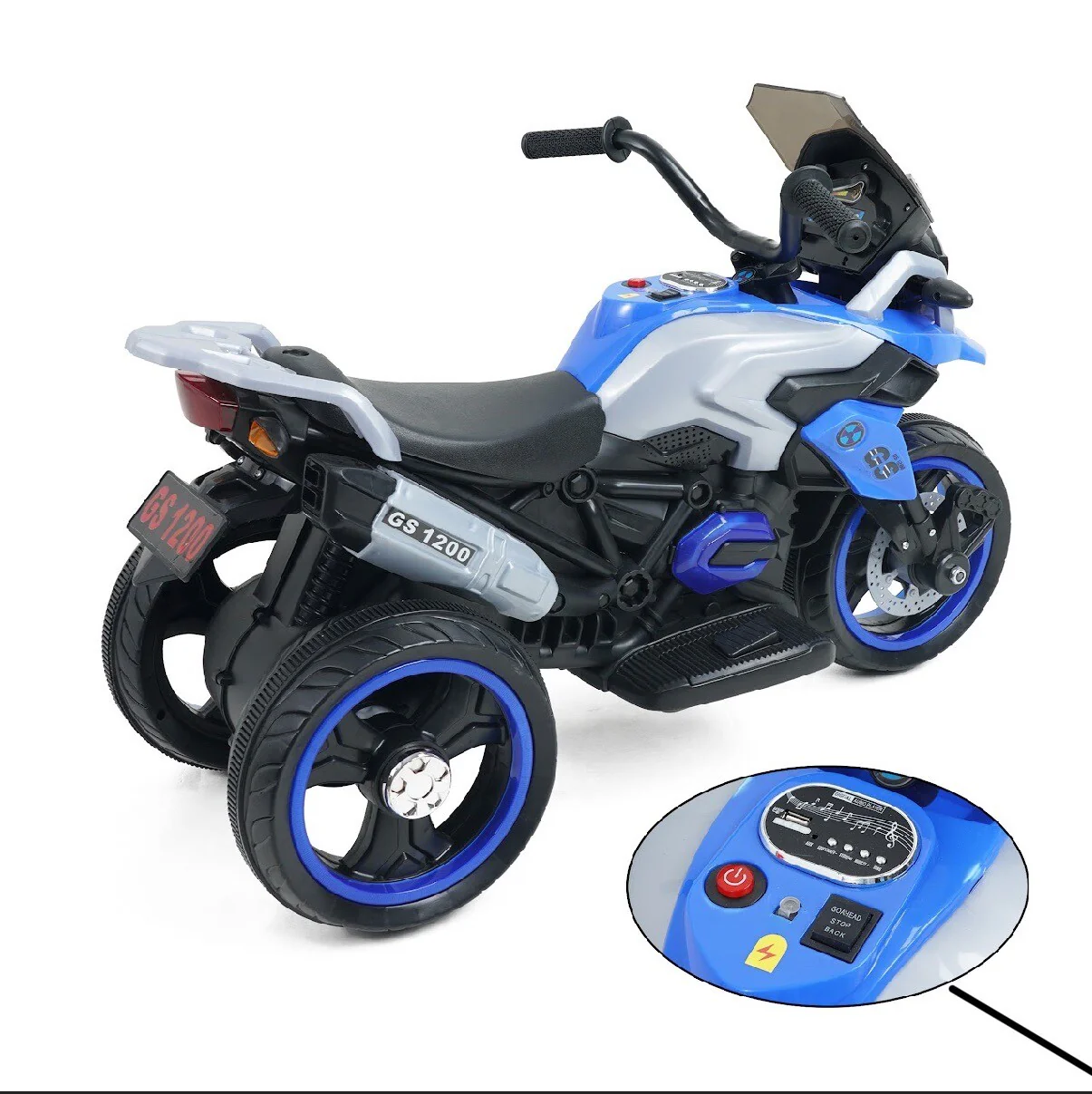 Electric Kids Ride-On Motorcycle with 3 Wheels and Music - Image 2