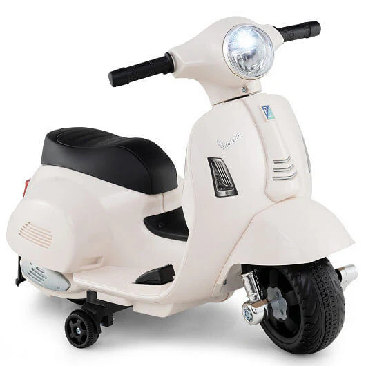 Licensed Kids Ride-On Vespa Motorcycle with LED Headlight and Horn Sound - Image 6