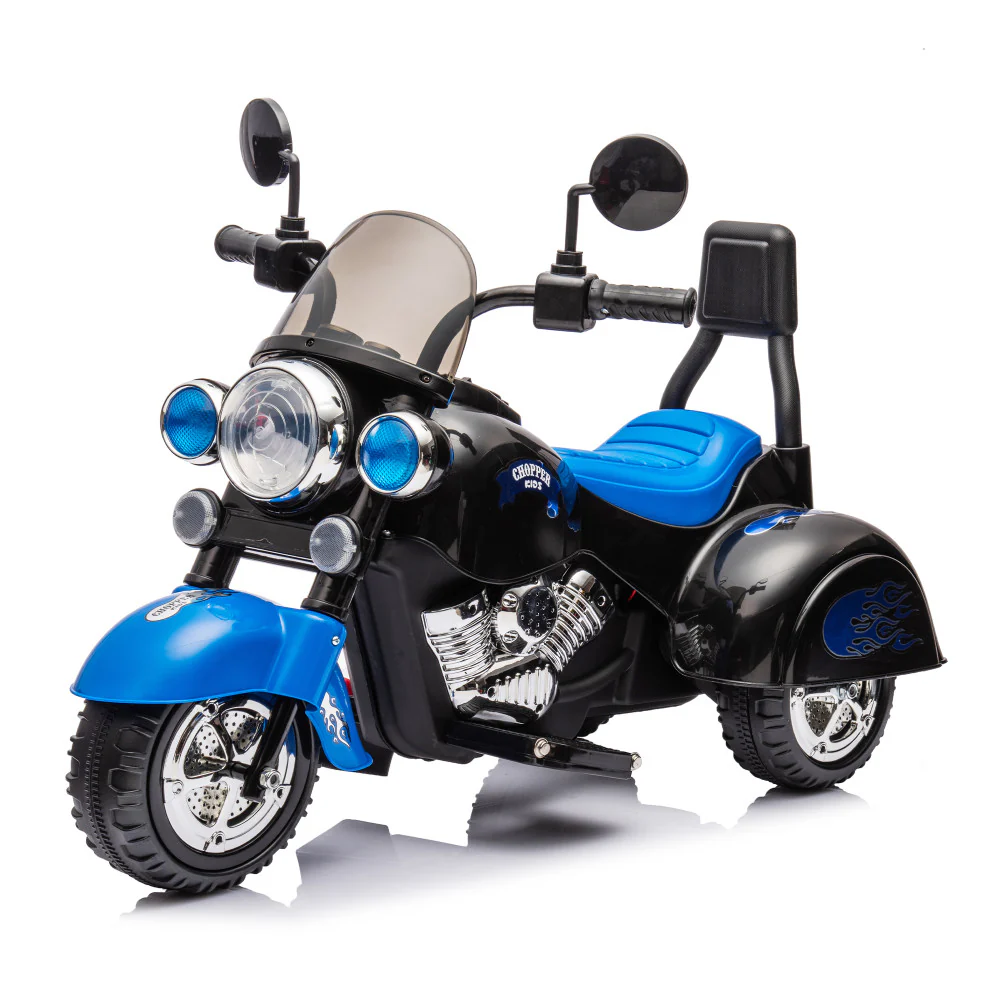 Kids 3-Wheel Ride-On Chopper Motorcycle Toy with LED Headlights and Horn - Image 18