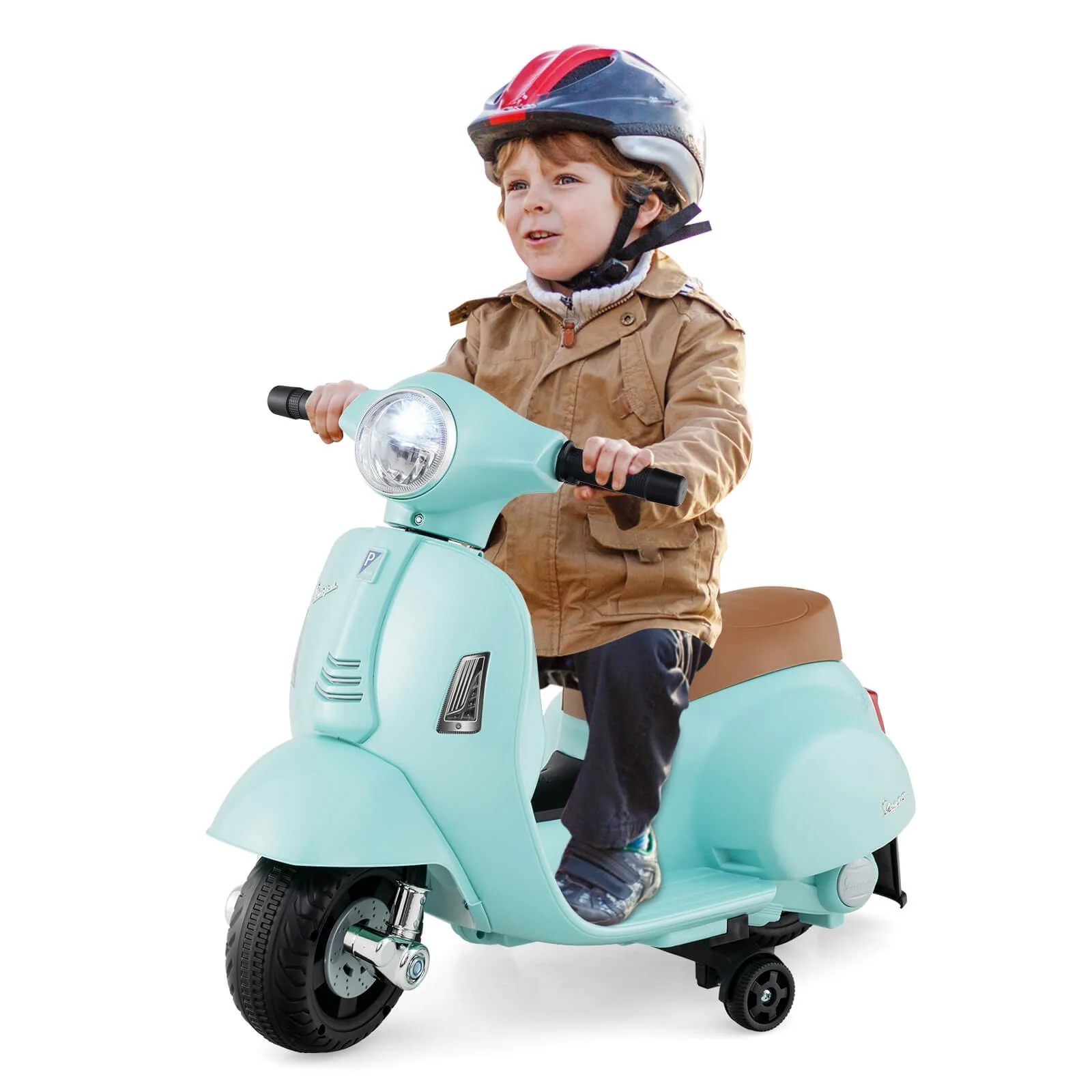 Kids Ride-On Motorcycle with Training Wheels, Headlight, Horn, and 6V Battery - Image 10