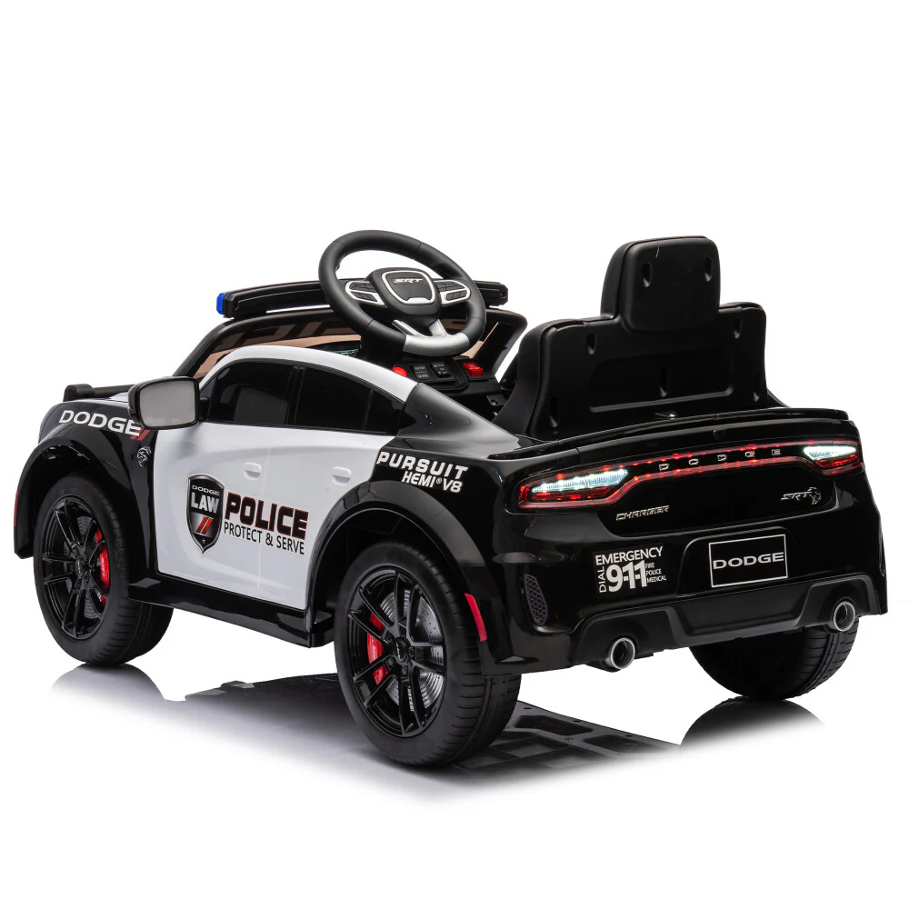 Kids Ride-On Police Car with Parental Remote Control, Anti-Collision Bar, and Slow Start - Image 8