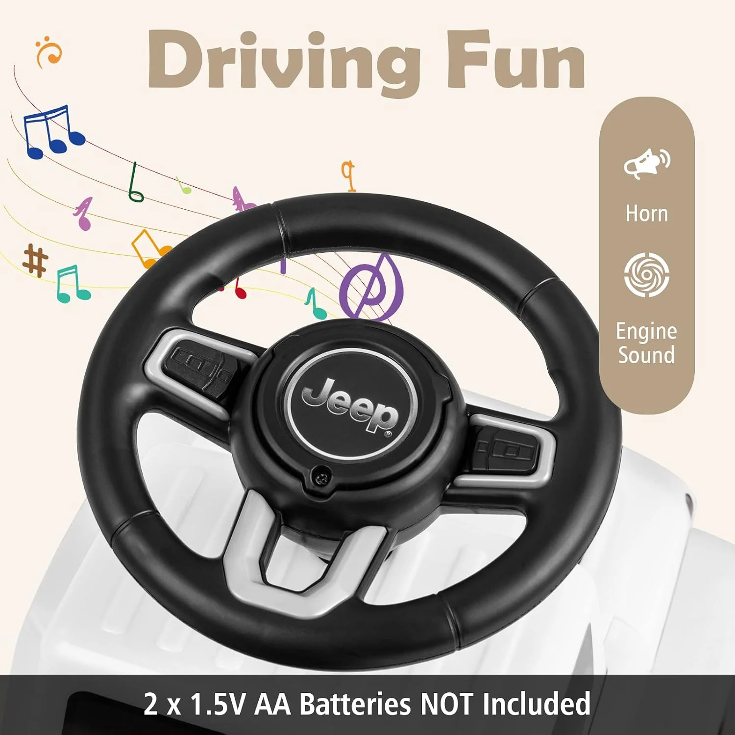 Licensed Jeep Foot-To-Floor Push Car for Toddlers - Image 3