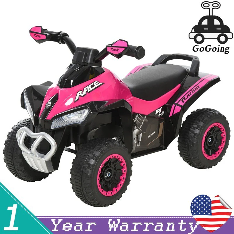 Kids Pink Ride-On Push Car Foot-to-Floor Sliding ATV Walker Toy - Image 2