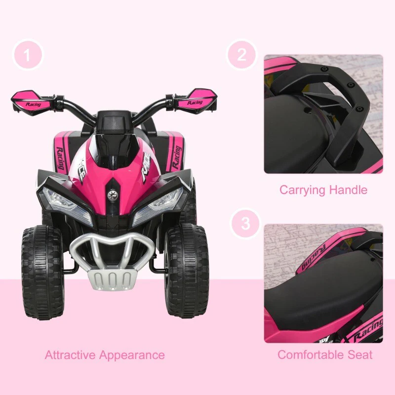Pink Kids Ride-On Push Foot-to-Floor Sliding ATV Walker Toy Car Racer - Image 12