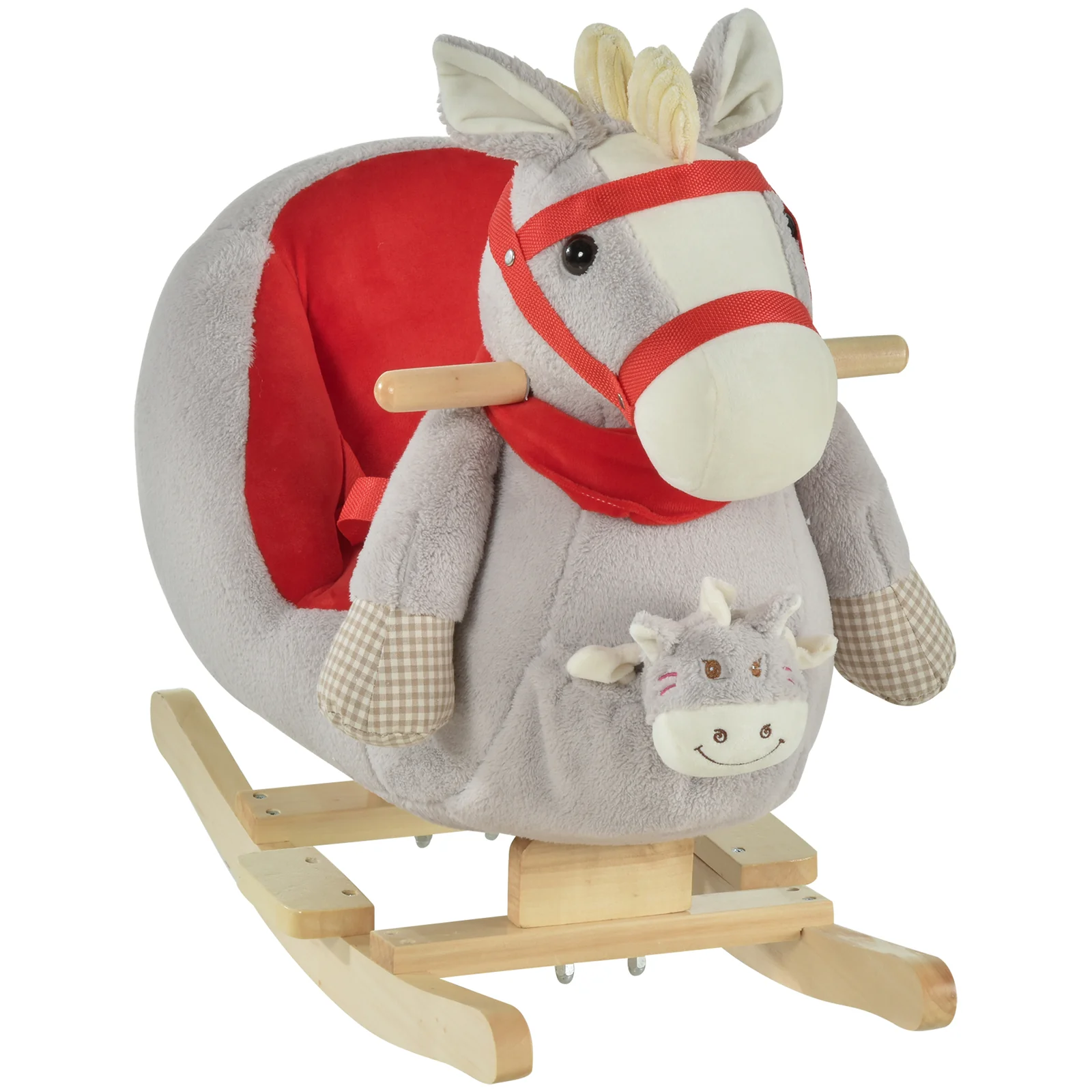 Kids Ride-On Rocking Horse Toy with Lullaby Songs, Hand Puppets, and Soft Plush - Image 6