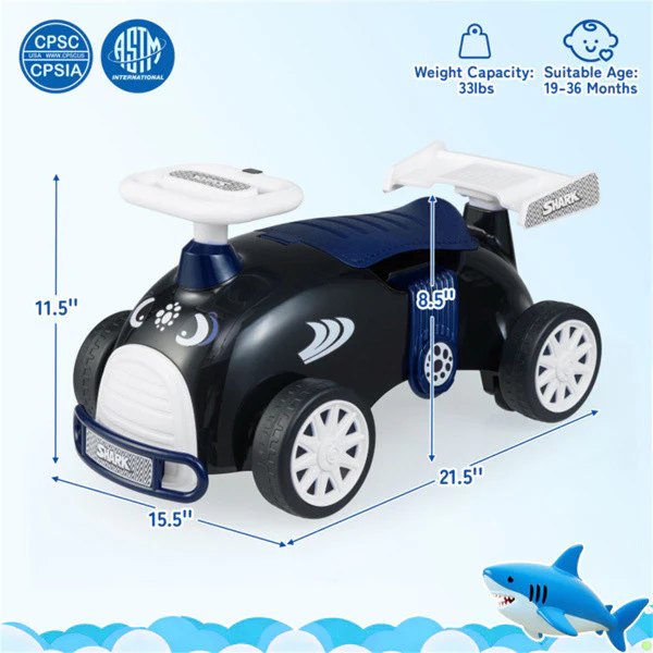Musical Ride-On Sliding Car for Kids with Steering Wheel for Indoor and Outdoor Fun - Image 2