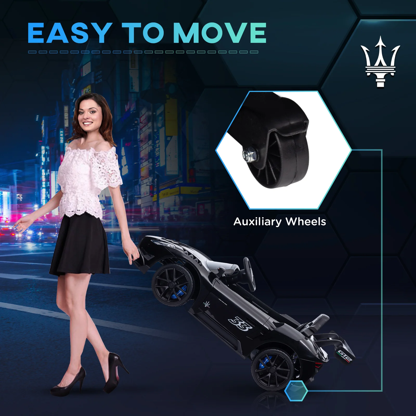 12V Electric Ride-On Car for Kids with 3MPH Speed, Shock Absorbers, and Auxiliary Wheels - Image 5
