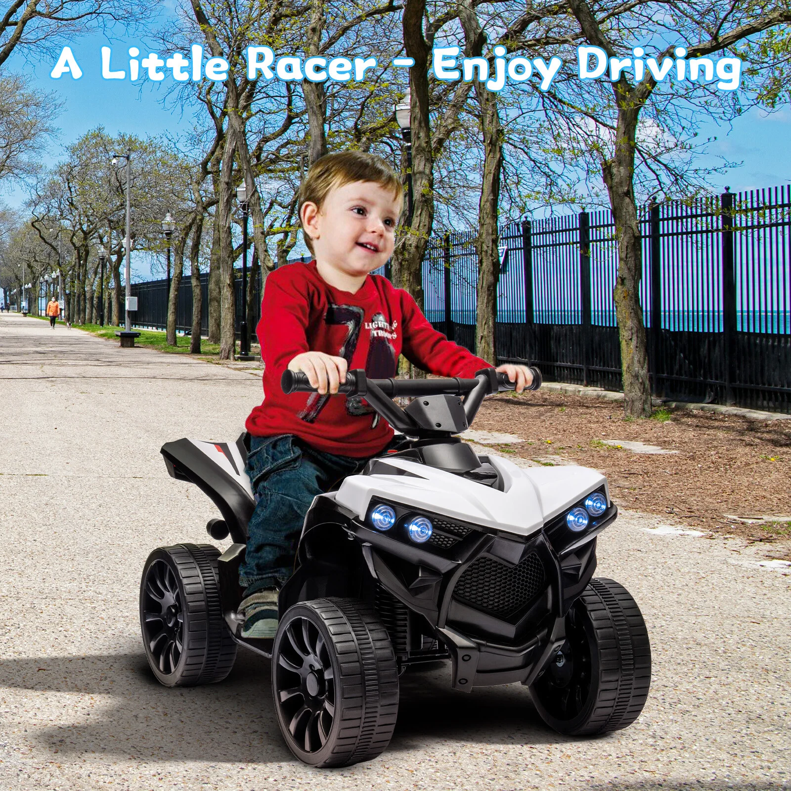 6V Battery-Powered Kids Electric Quad Ride-On Car with LED Lights - Image 7