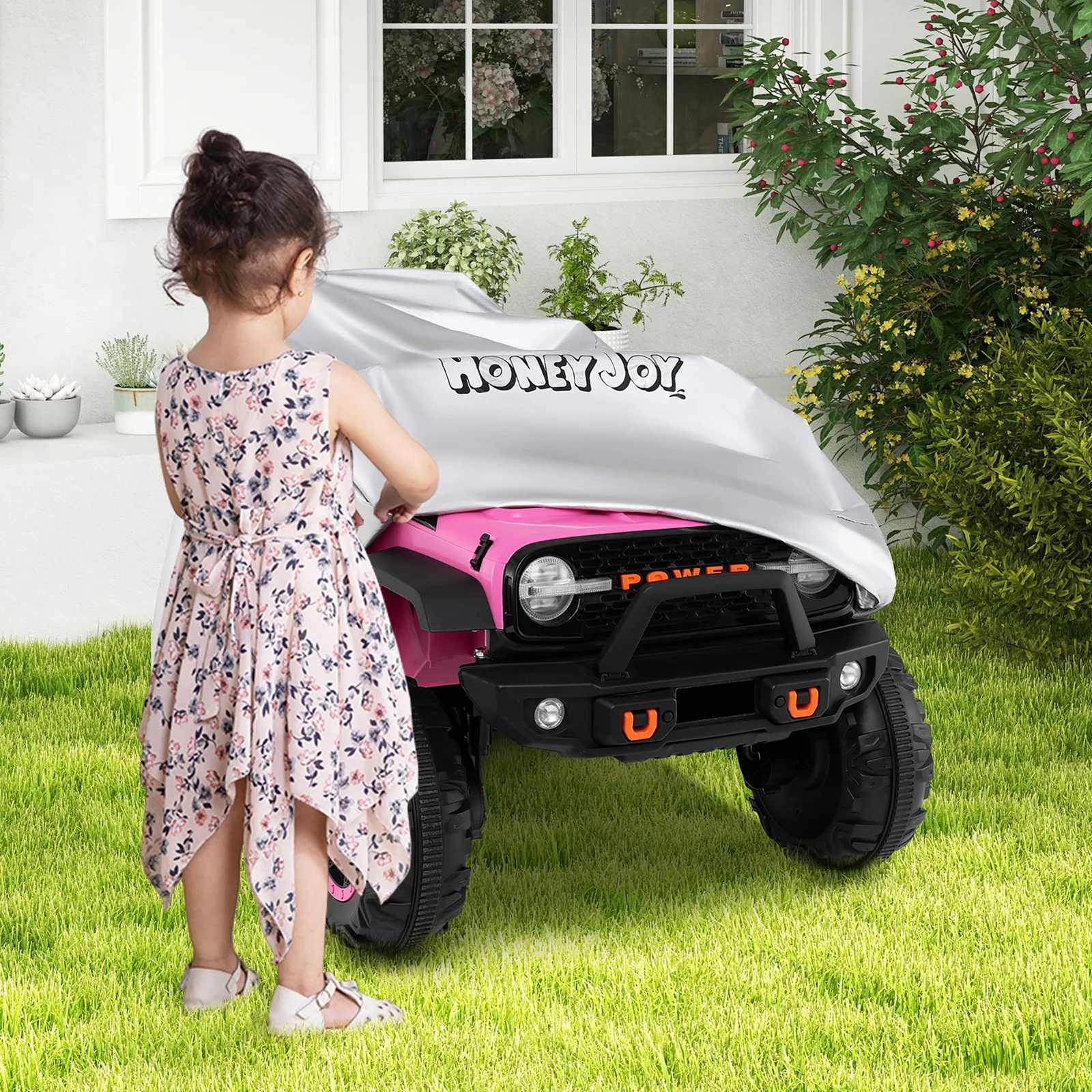 Kids Ride-On Toy Car Cover with Silver Coating and Universal Storage Bag for Trucks - Image 4