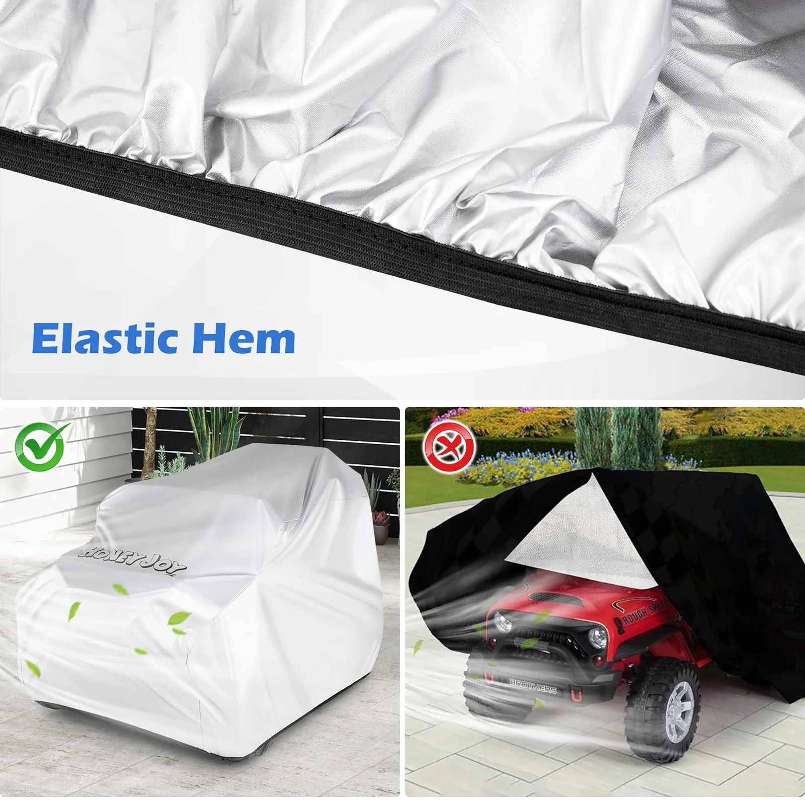 Kids Ride-On Toy Car Cover with Silver Coating and Universal Storage Bag for Trucks - Image 7