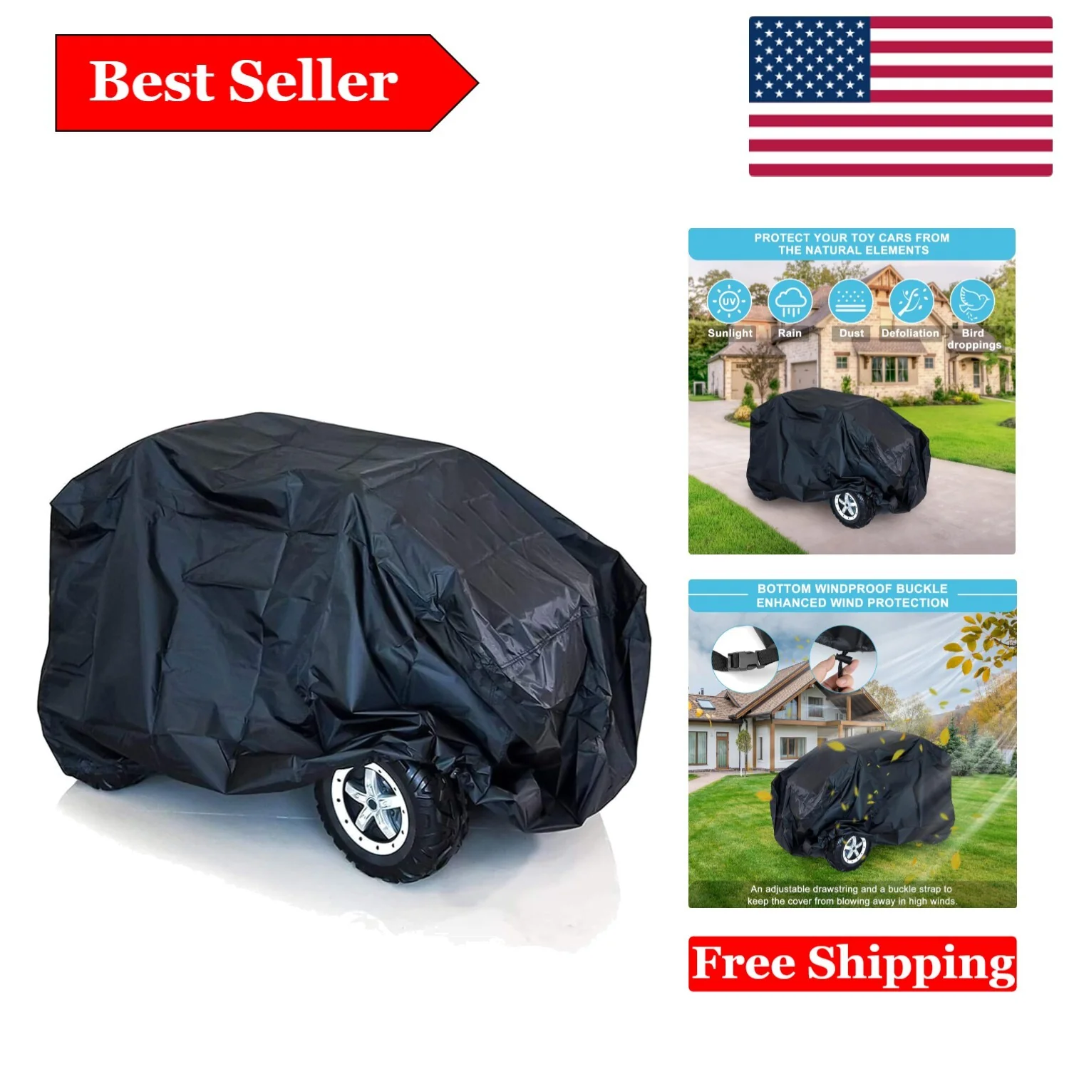 Kids' Ride-On Toy Car Cover Weatherproof Windproof Outdoor Protection - Image 10