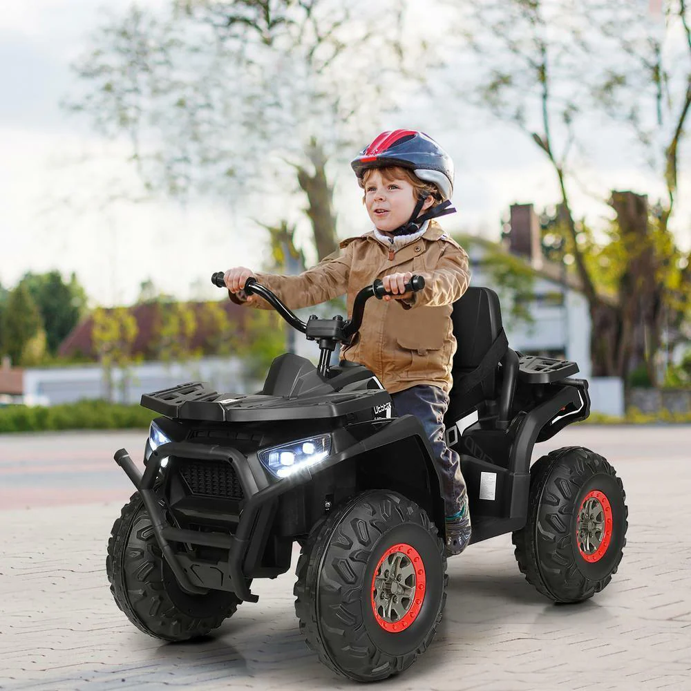 Kids Ride-On Toy Vehicle Quad ATV 14" - Black, MP3 Player, LED Lights - Suitable for 3+ Years - Image 2