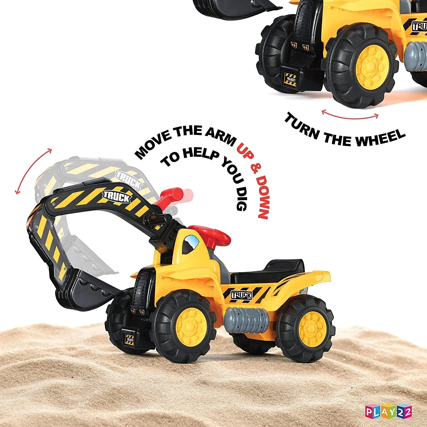 Toddler Electric Ride-On Excavator Toy with Helmet and Rock Features - Image 6