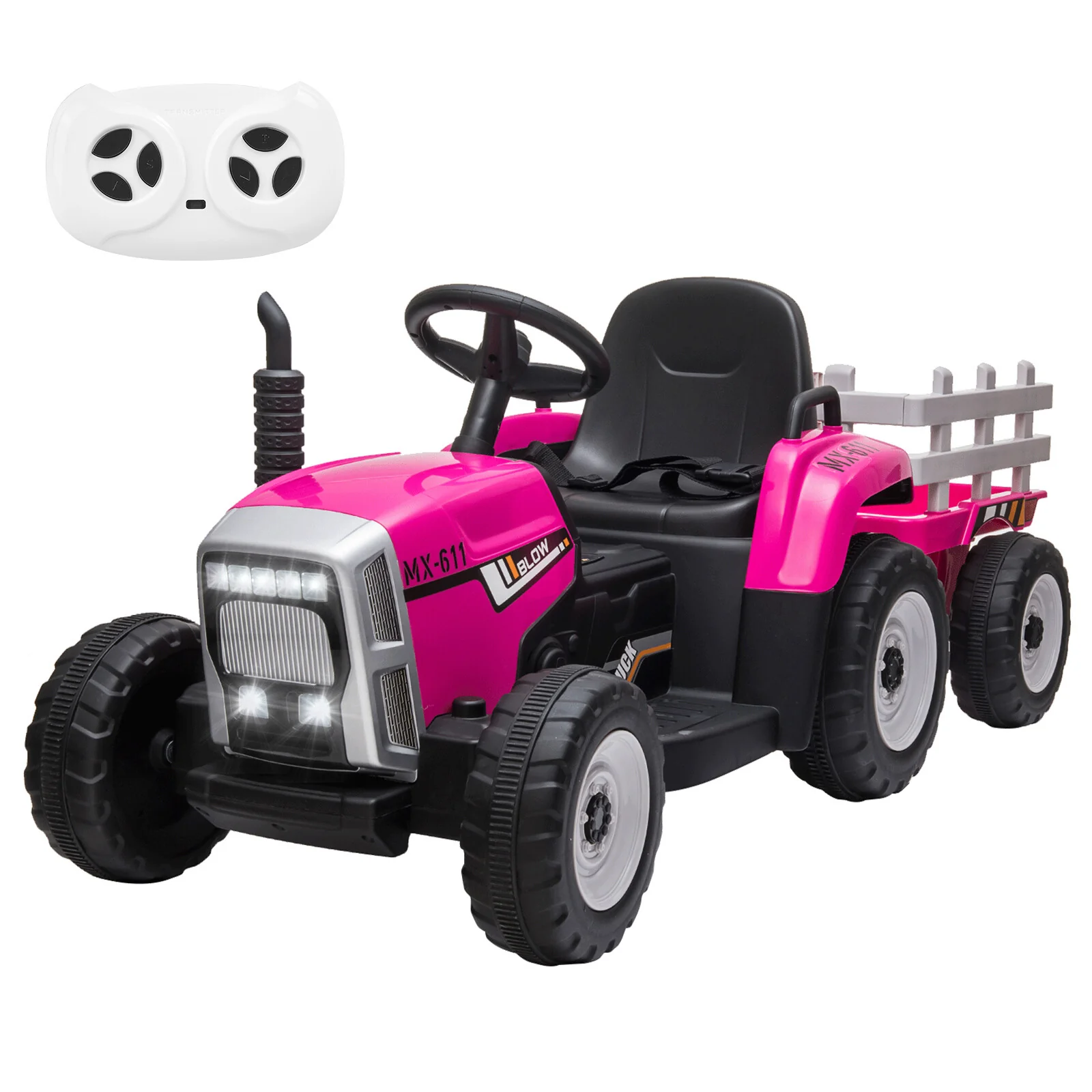 Kids Electric Ride-On Tractor with Dual 25W Motors, Trailer, and Remote Control - Image 8
