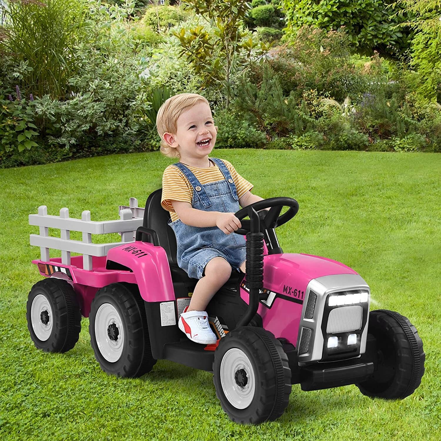 Kids Electric Ride-On Tractor with Dual 25W Motors, Trailer, and Remote Control - Image 9