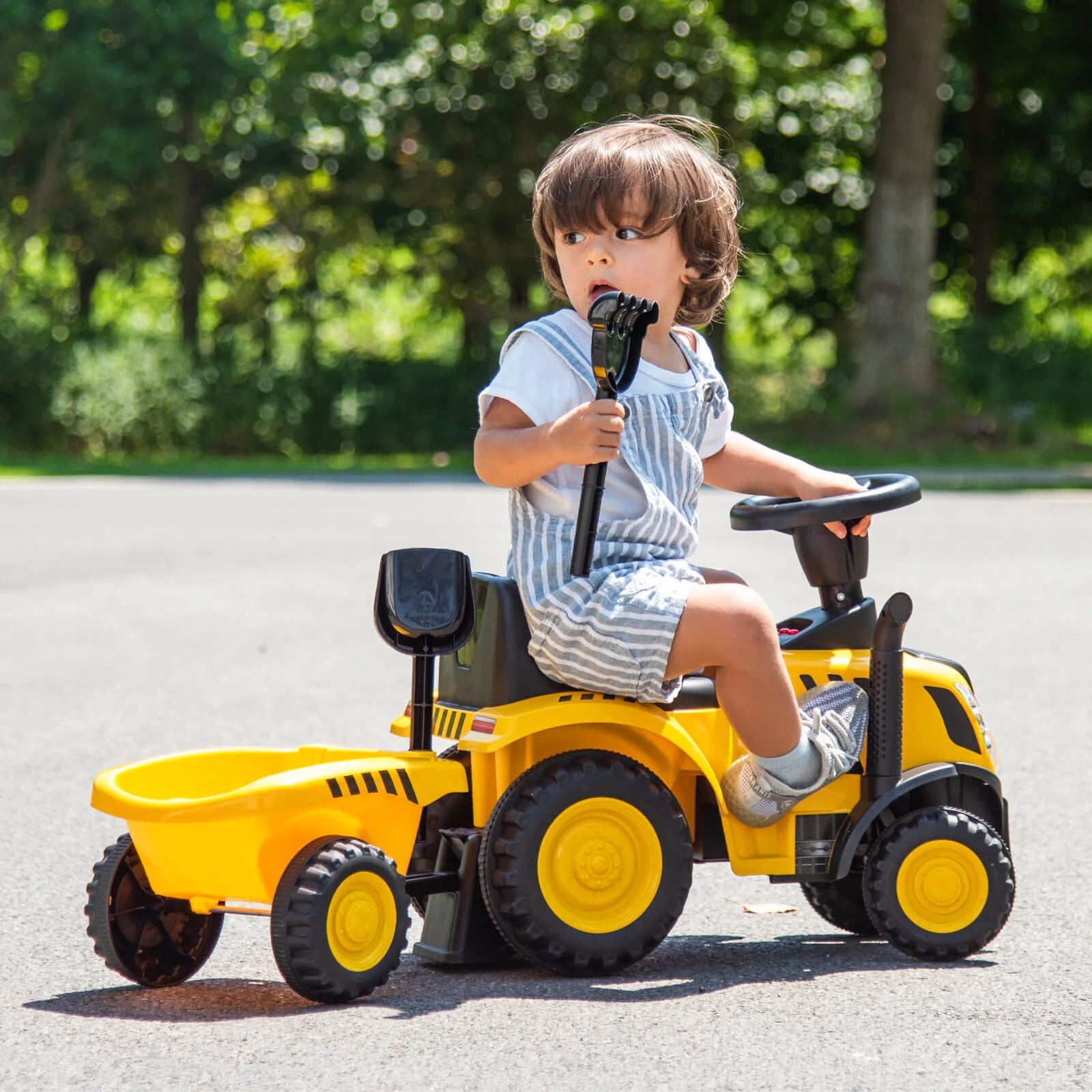 Licensed Caterpillar Kids Ride-On Tractor with Foot-to-Floor Sliding and Front Shovel - Image 3