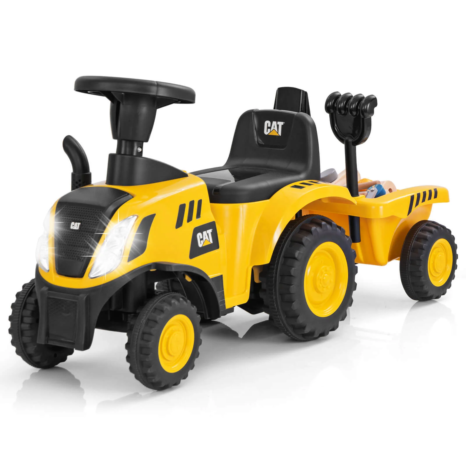 Licensed Caterpillar Kids Ride-On Tractor with Foot-to-Floor Sliding and Front Shovel - Image 9