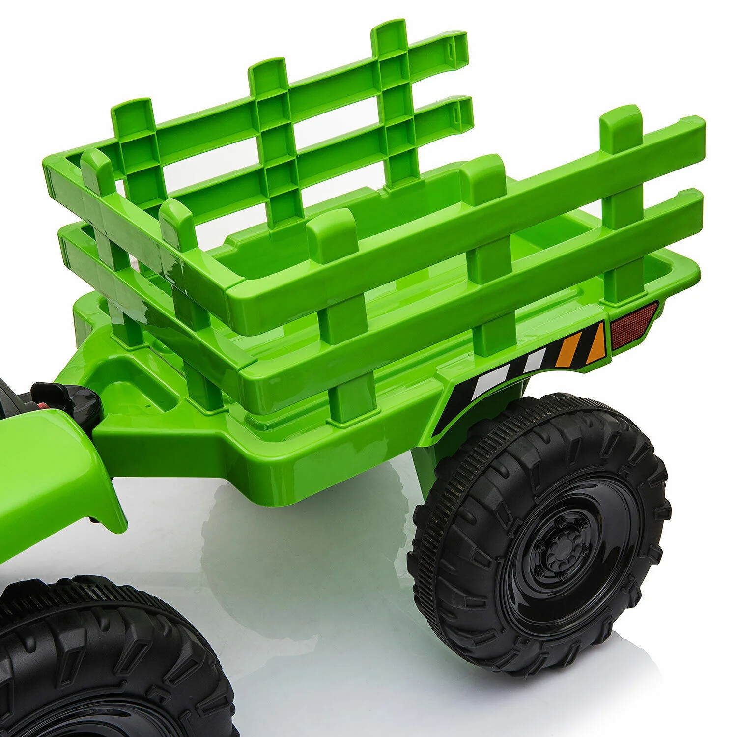 12V Battery-Powered Kids Ride-On Electric Tractor with Trailer and Remote Control - Image 9