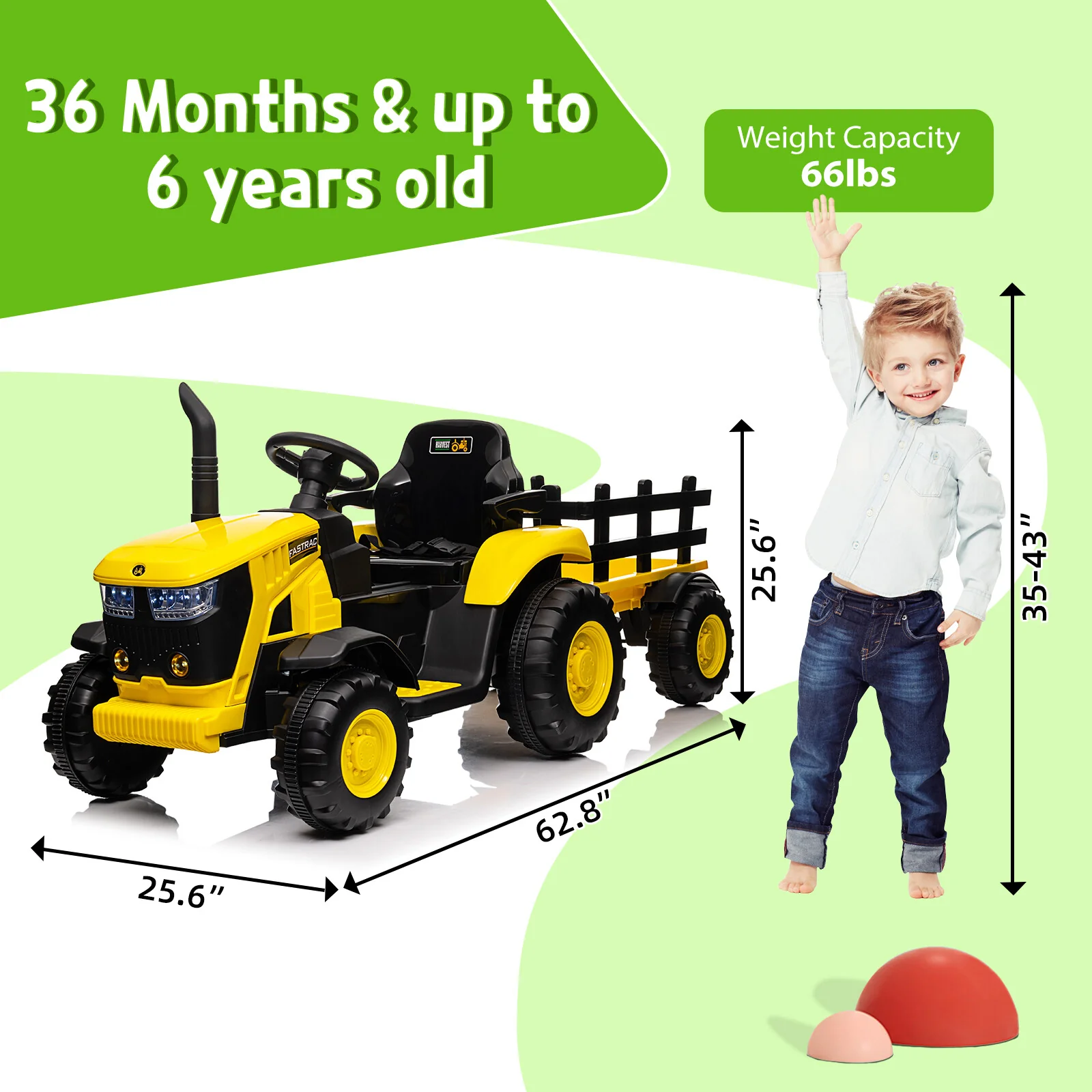 12V Battery-Powered Kids Ride-On Electric Tractor with Remote Control - Image 19