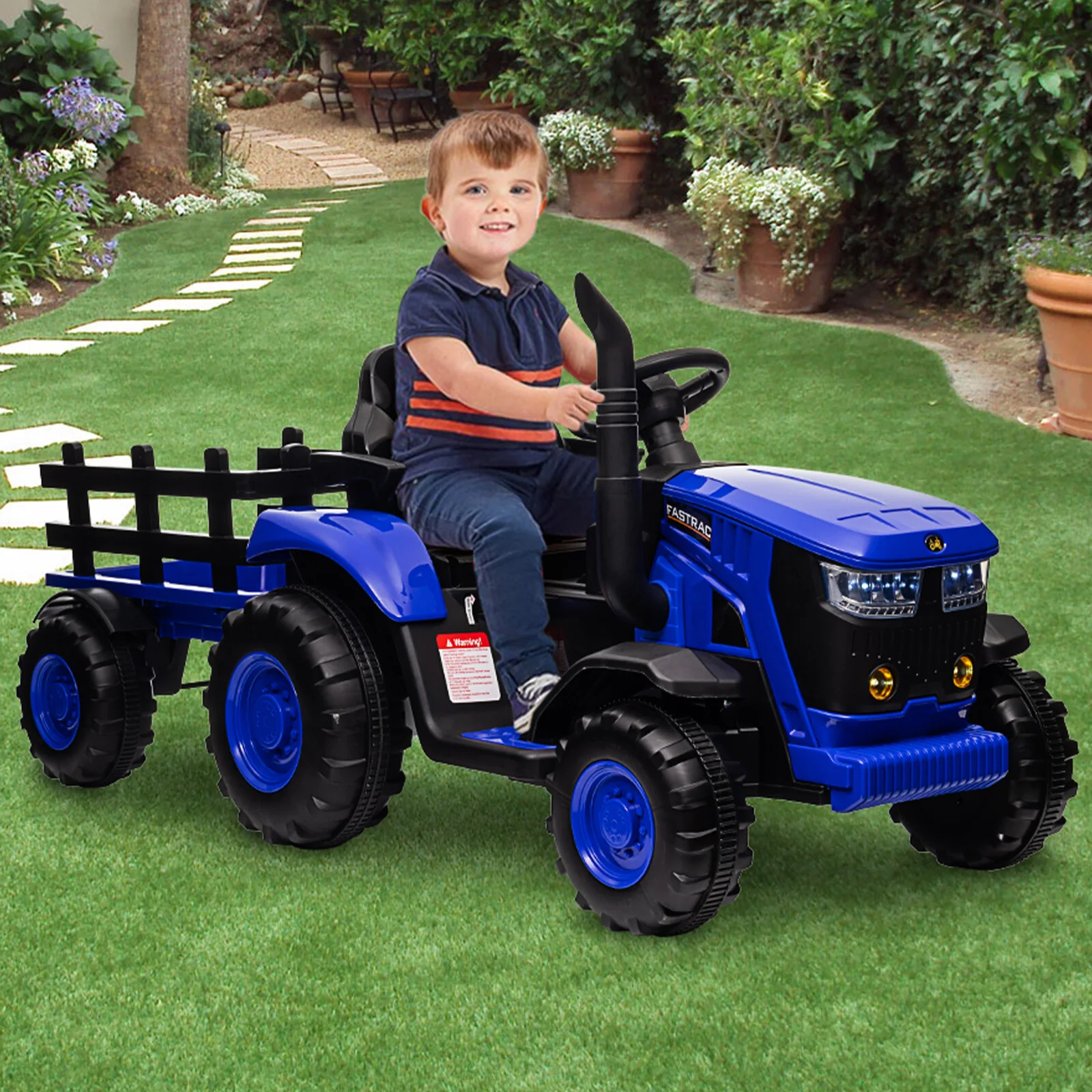 12V Battery-Powered Kids Ride-On Electric Tractor with Remote Control - Image 6
