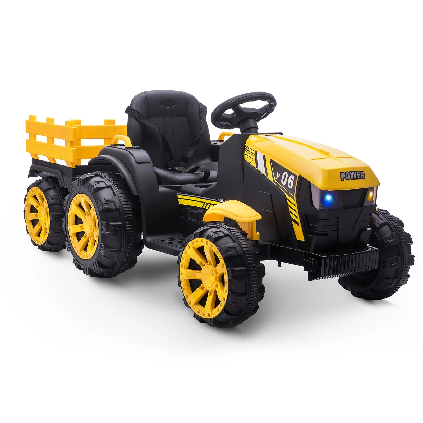 Electric 12V Ride-On Tractor with Trailer for Kids Battery-Powered Vehicle - Image 8