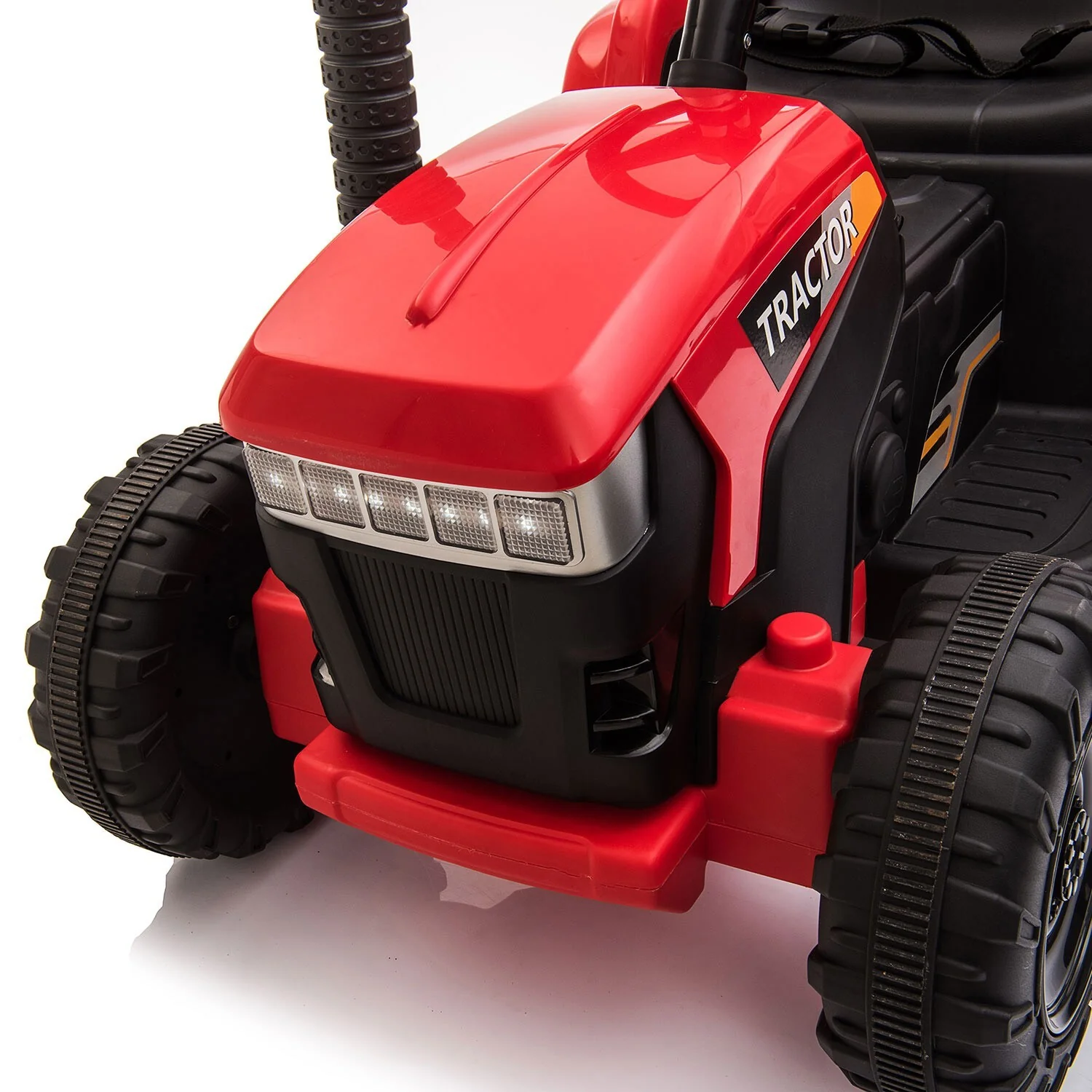 12V Battery-Powered Kids Ride-On Tractor with Trailer Toy - Image 5