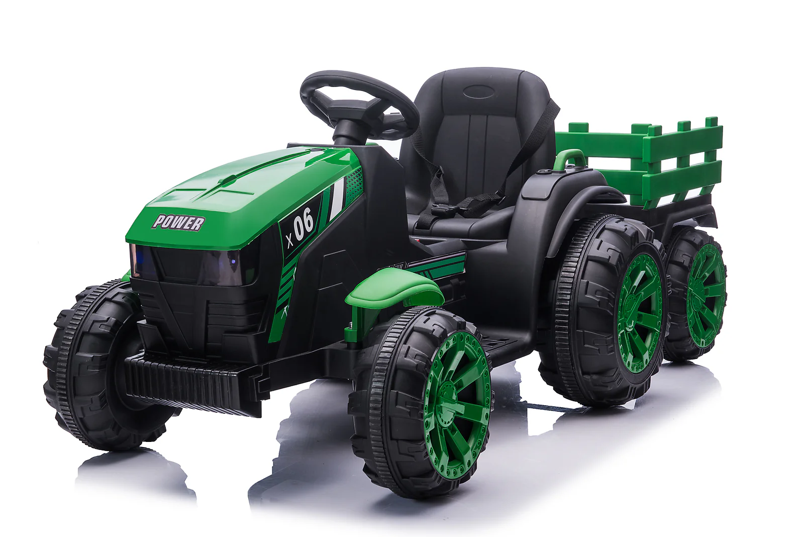 Electric Battery-Powered Ride-On Tractor with Trailer for Kids - Image 11