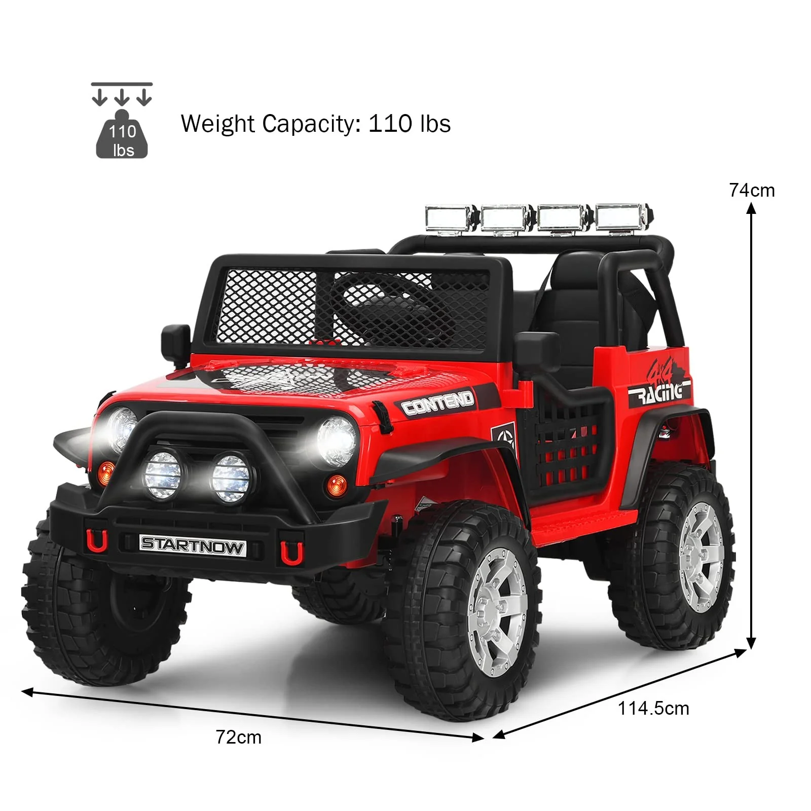 12V Kids Ride-On Truck Electric Toy Car with 2 Seats and Parental Remote Control Battery Powered - Image 7