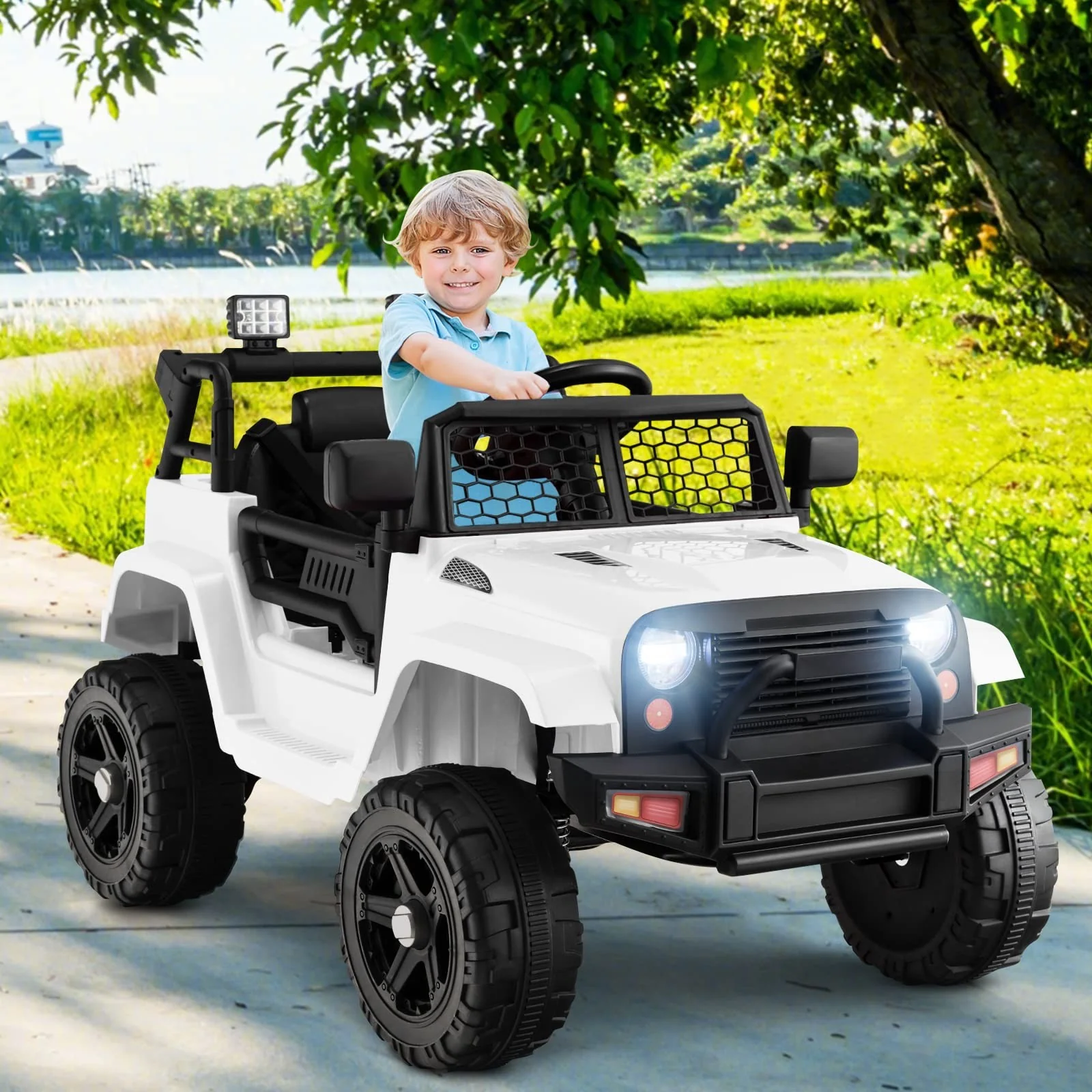 12V Kids Electric Ride-On Jeep Truck with Remote Control for Toddlers - Image 2