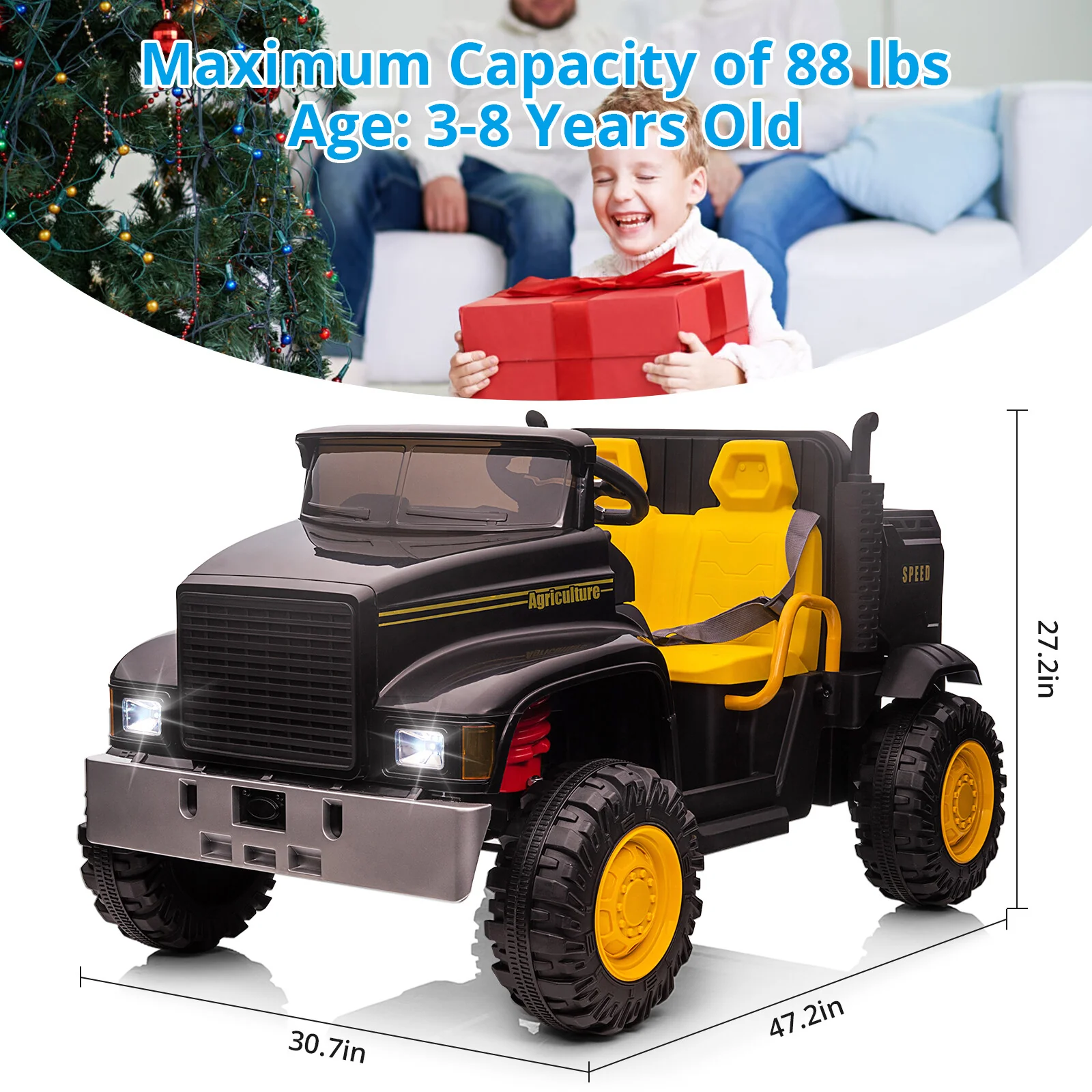 24V Kids Ride-On Electric Truck with Remote Control and Dump Bed - Image 17
